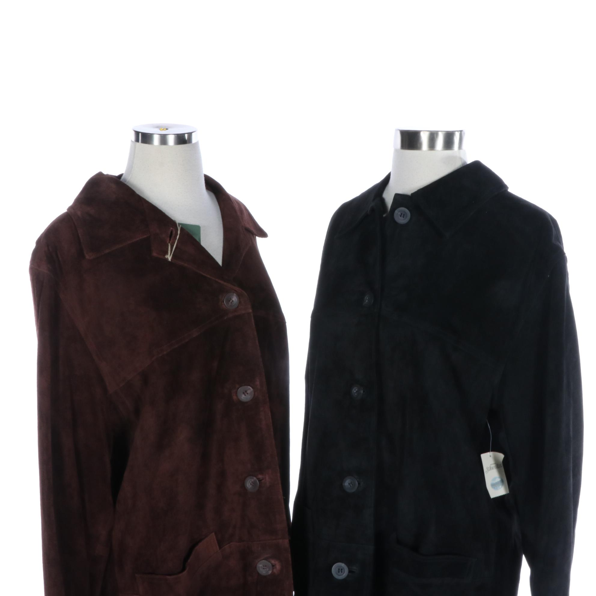 St. John's Bay by JC Penney Washable Suede Leather Coats, New with Tags
