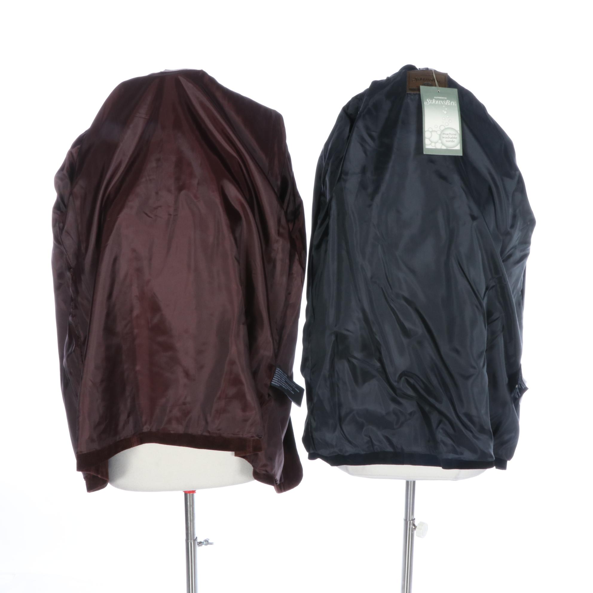 St. John's Bay by JC Penney Washable Suede Leather Coats, New with Tags