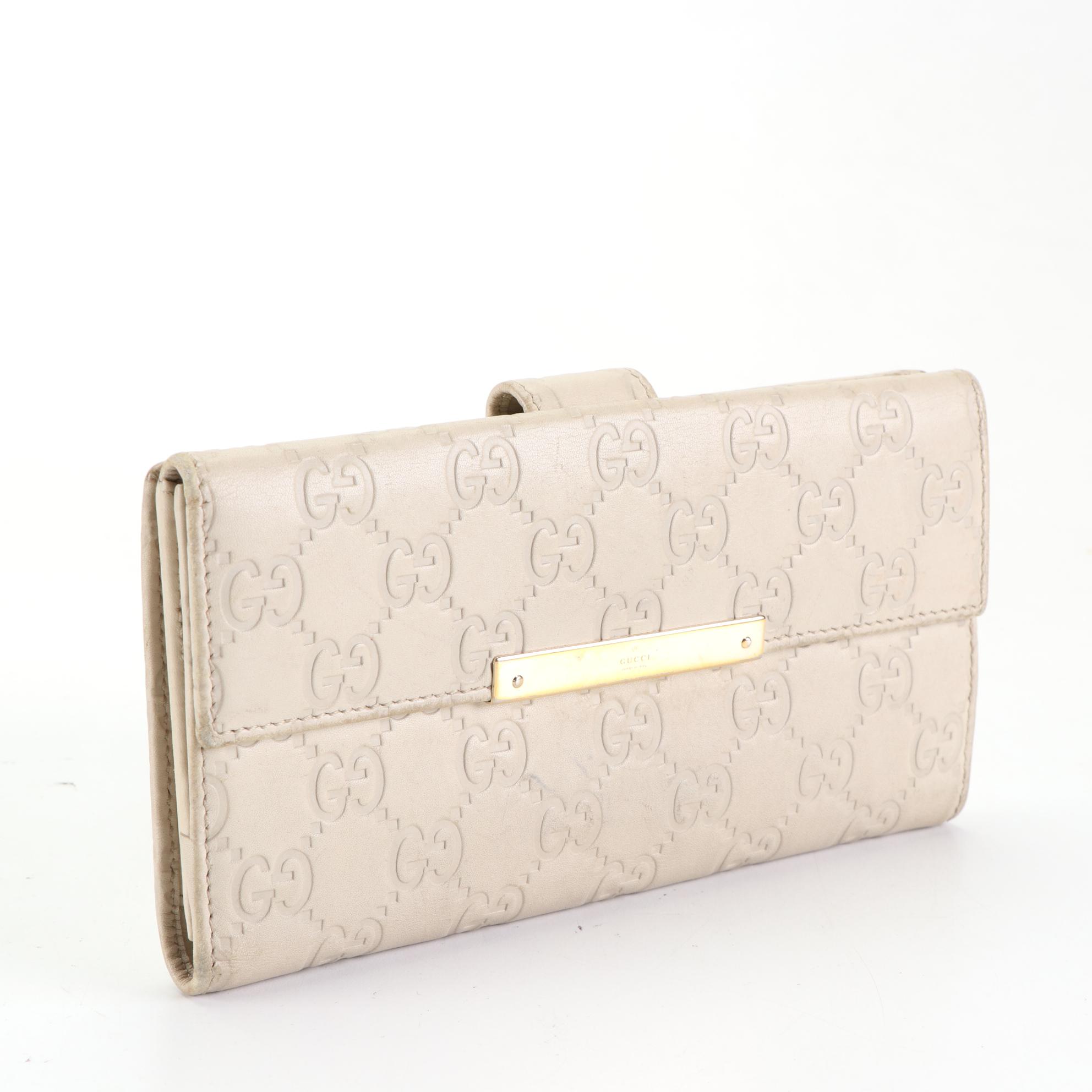 Gucci GG Leather Embossed Long Wallet