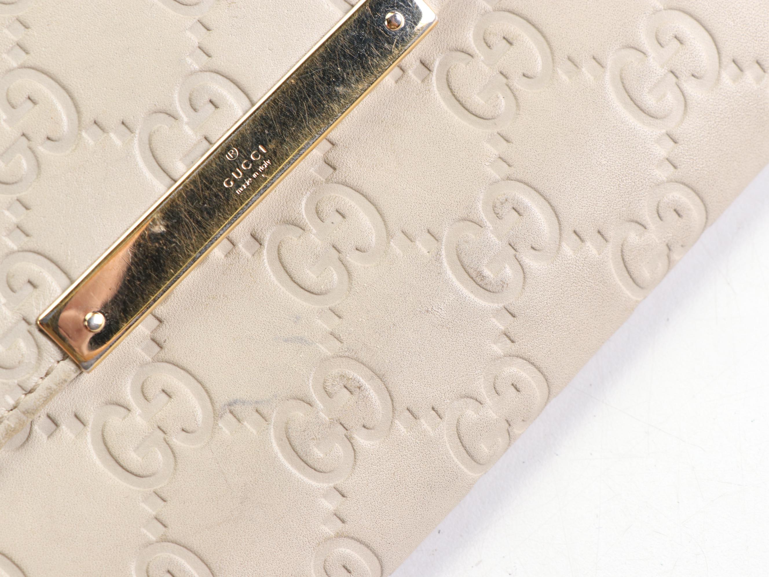 Gucci GG Leather Embossed Long Wallet