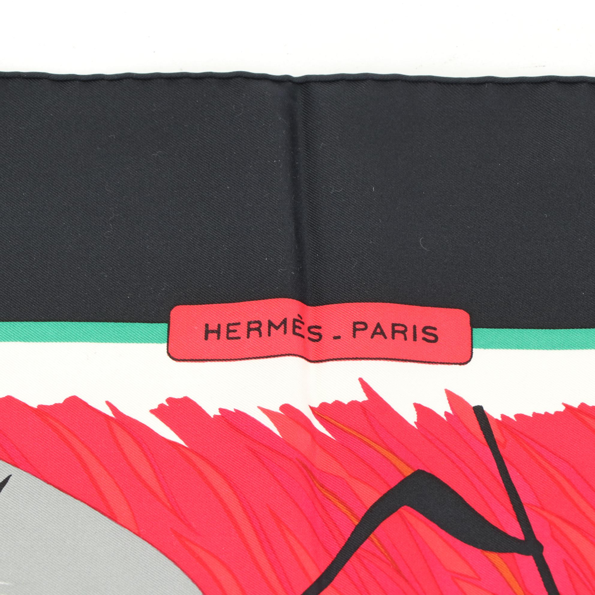 Hermès "Cols Verts" Scarf 90 in Silk Twill