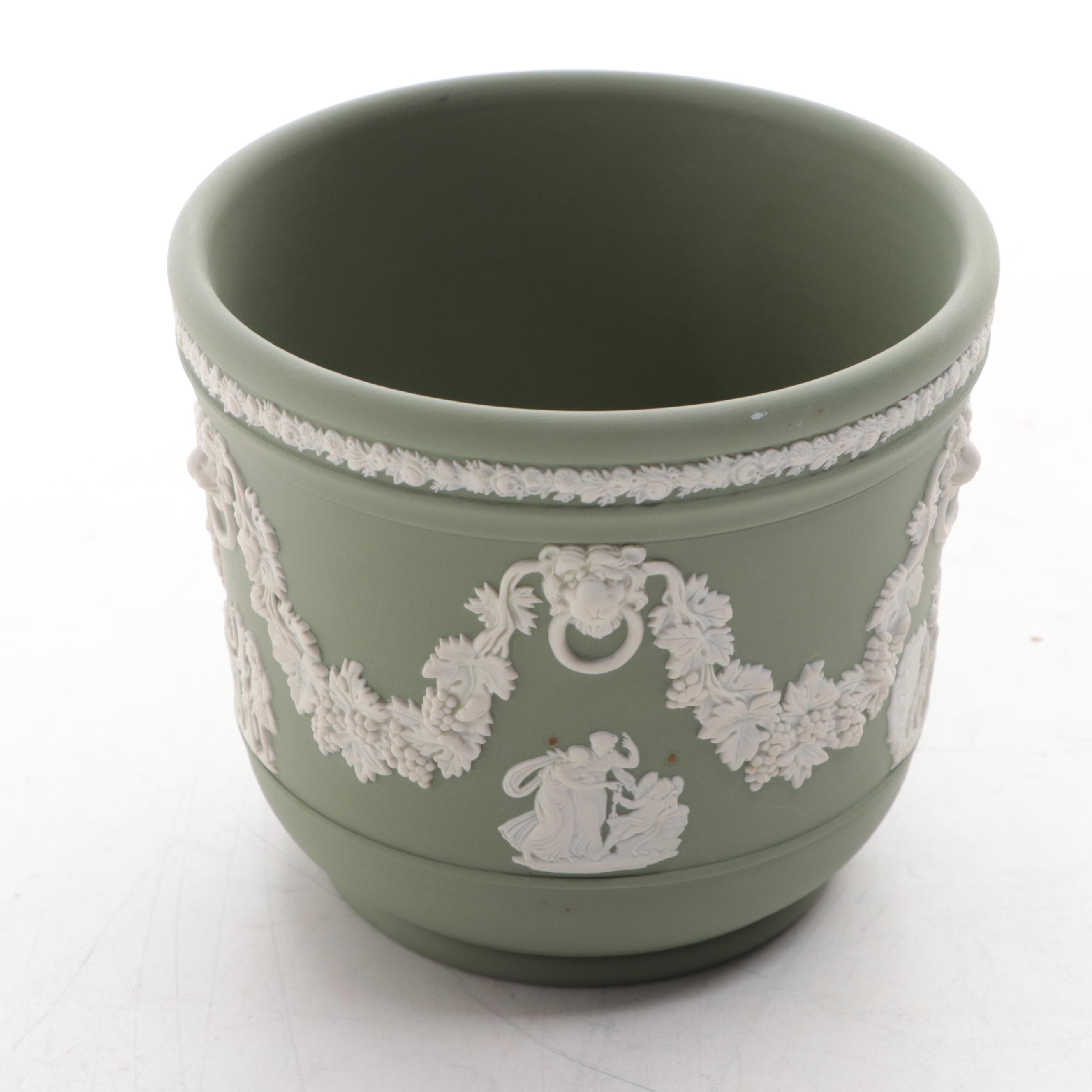 Wedgwood Cream on Celadon and Portland Blue Jasperware Décor