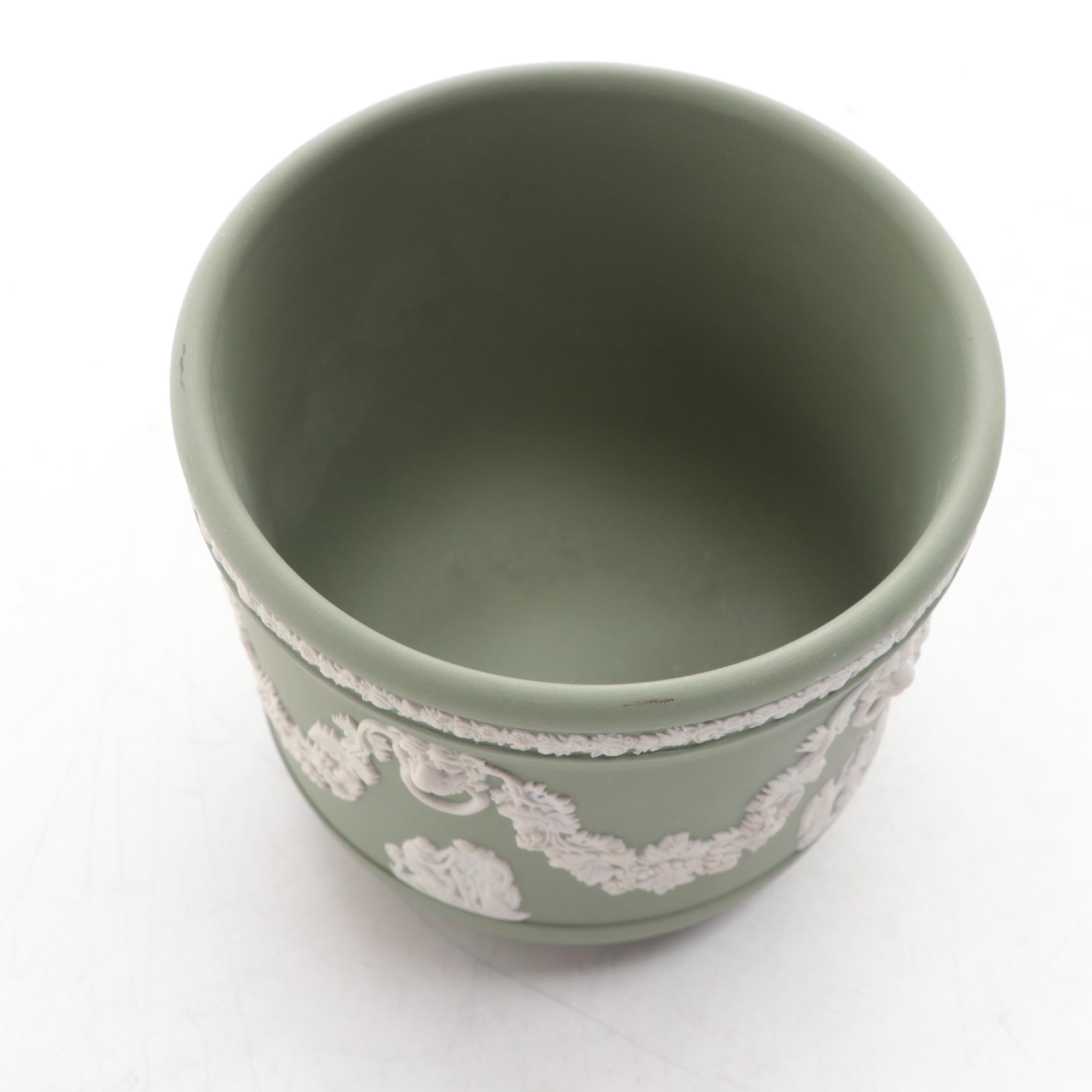 Wedgwood Cream on Celadon and Portland Blue Jasperware Décor