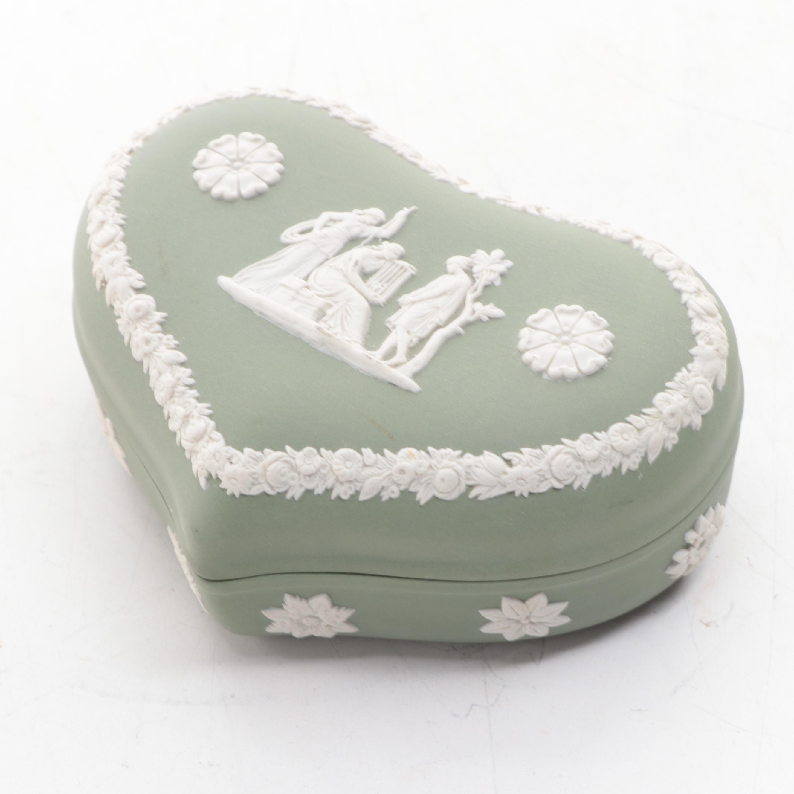 Wedgwood Cream on Celadon and Portland Blue Jasperware Décor