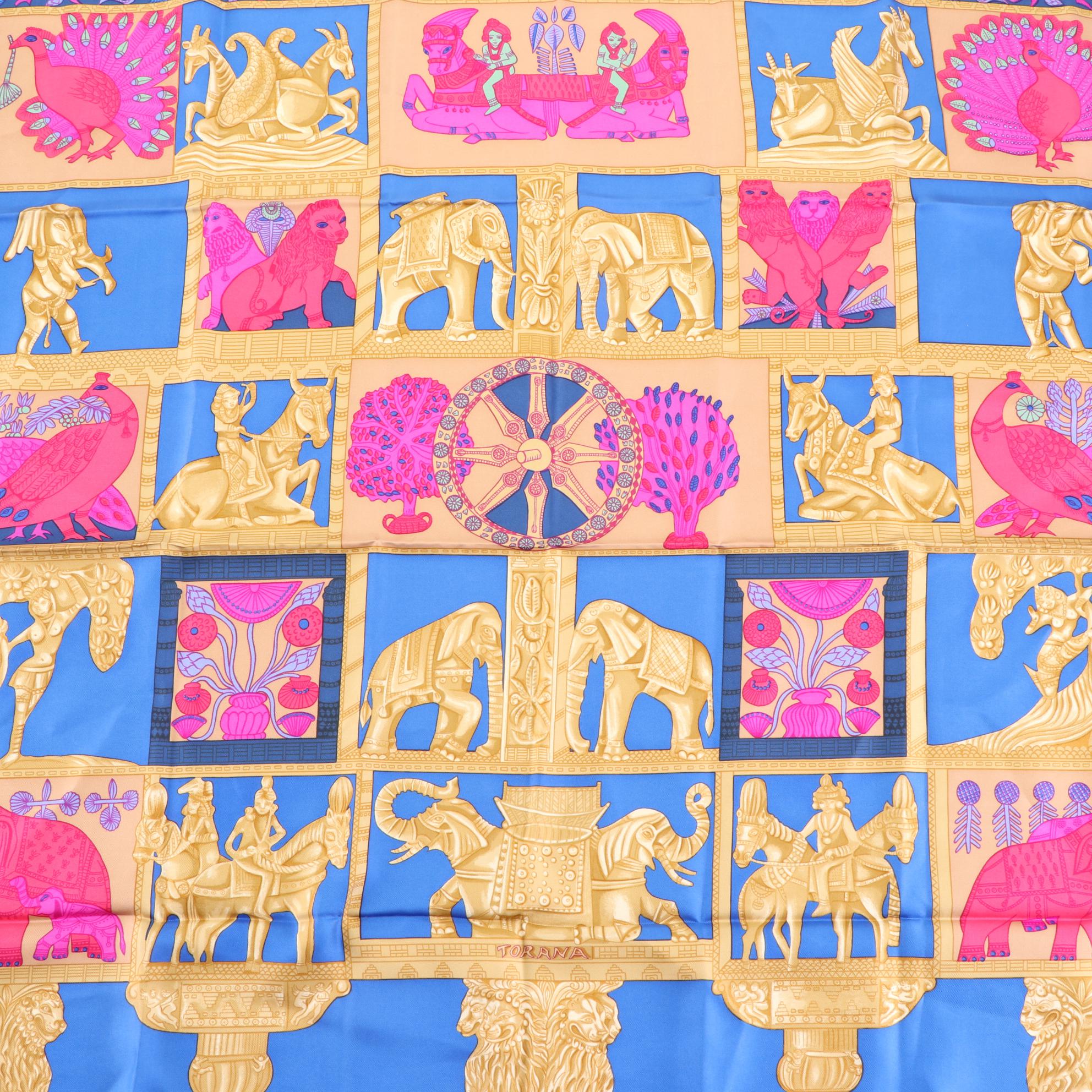 Hermès "Torana" Scarf 90 in Silk Twill