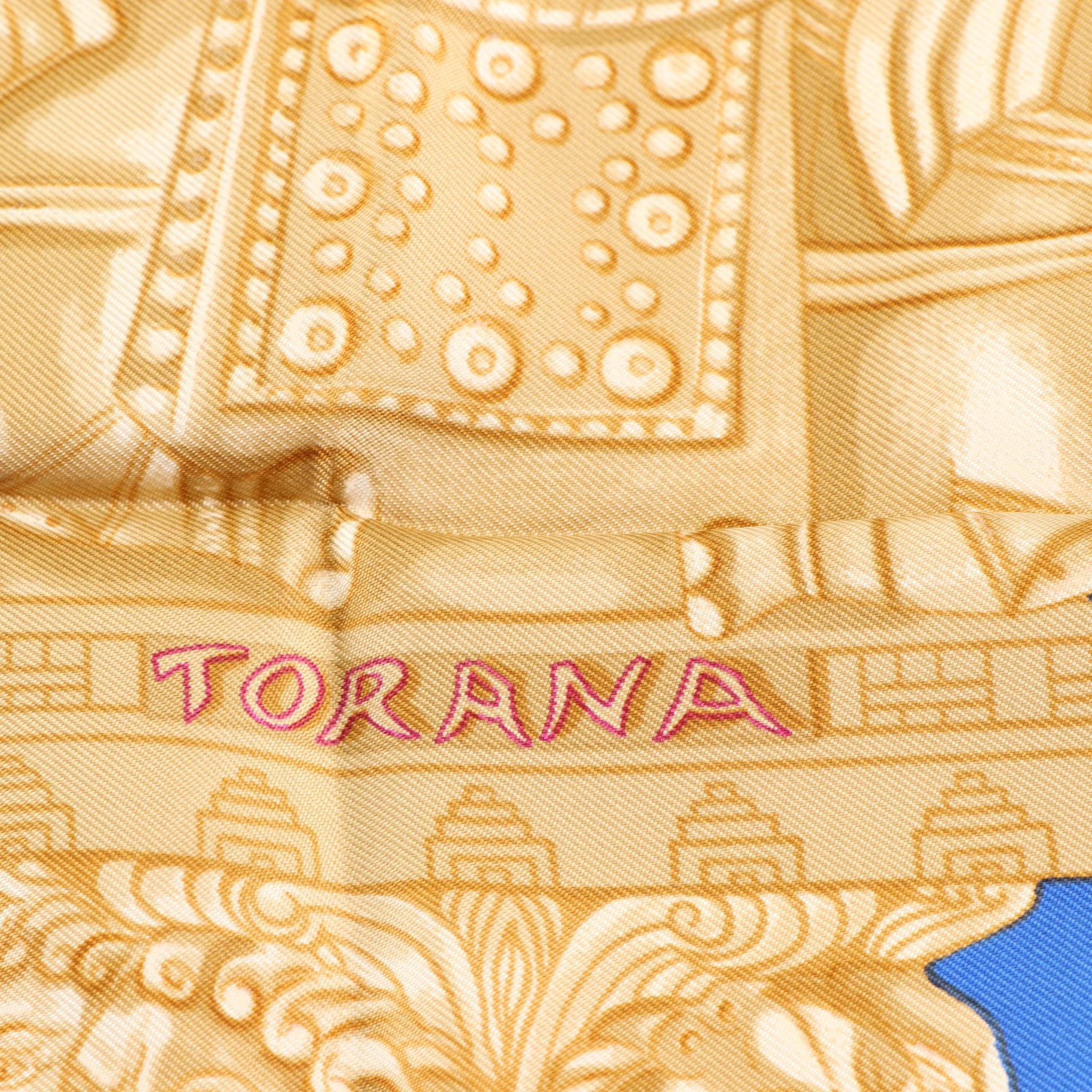 Hermès "Torana" Scarf 90 in Silk Twill