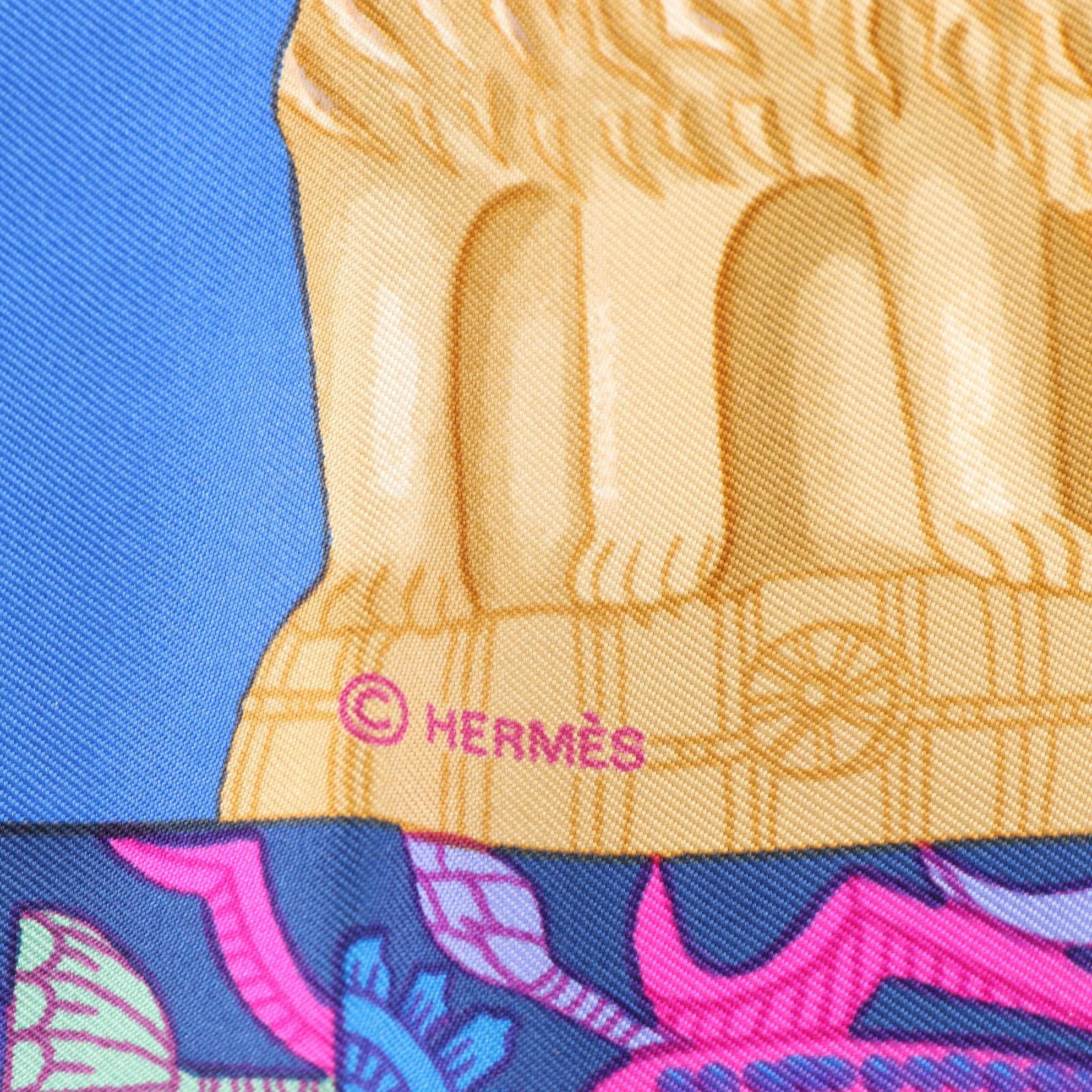 Hermès "Torana" Scarf 90 in Silk Twill