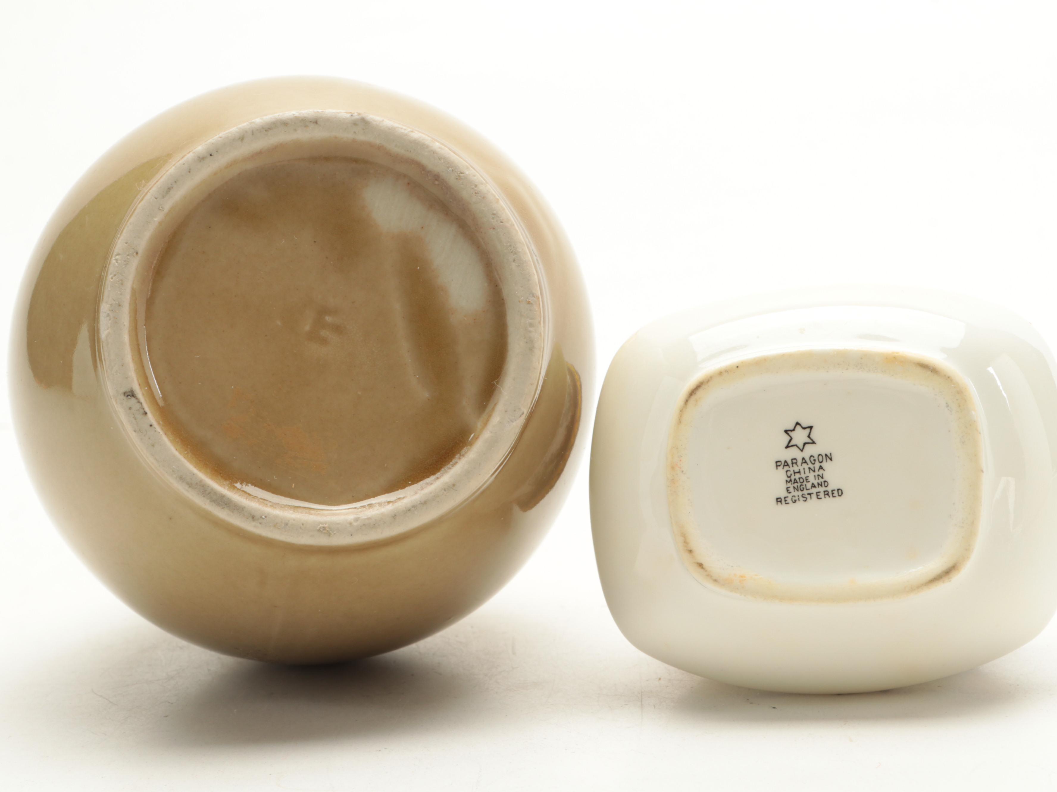 French Brass Vanity Box with Limoges Teapot, Dresden Covered Mug and More