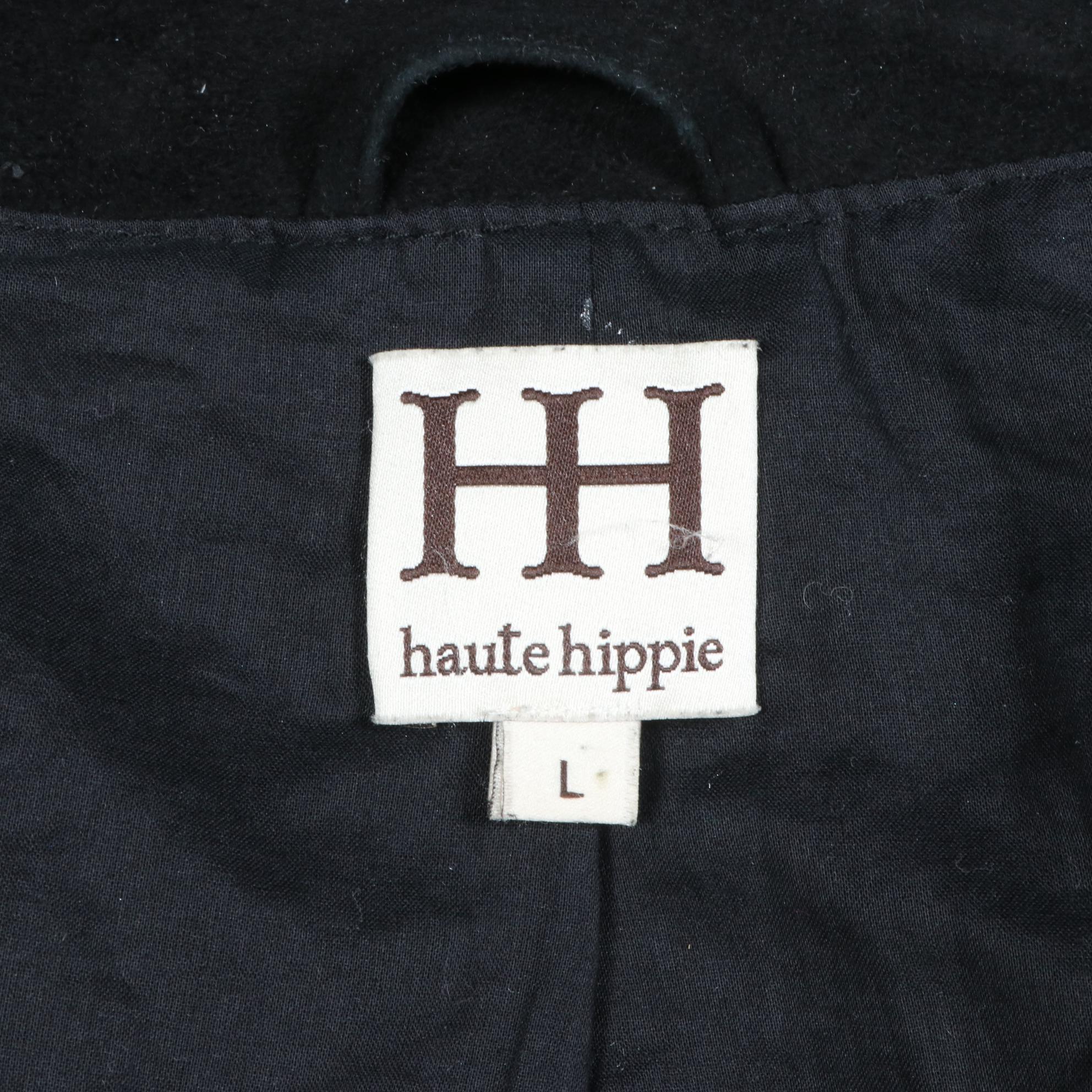 Magaschoni Organic Cotton Dress, Haute Hippie Fringe Vest, Zara Knit Flare Pants