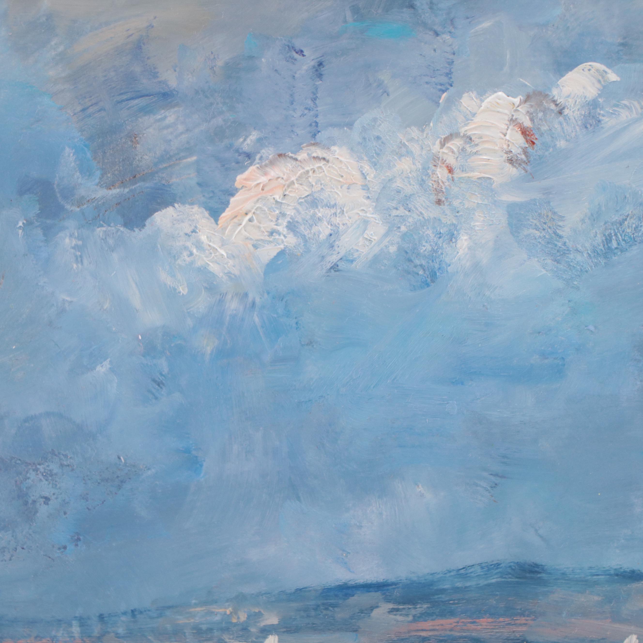 Nino Pippa Oil Painting "Chinese Junk by Hong Kong Harbor," 2016