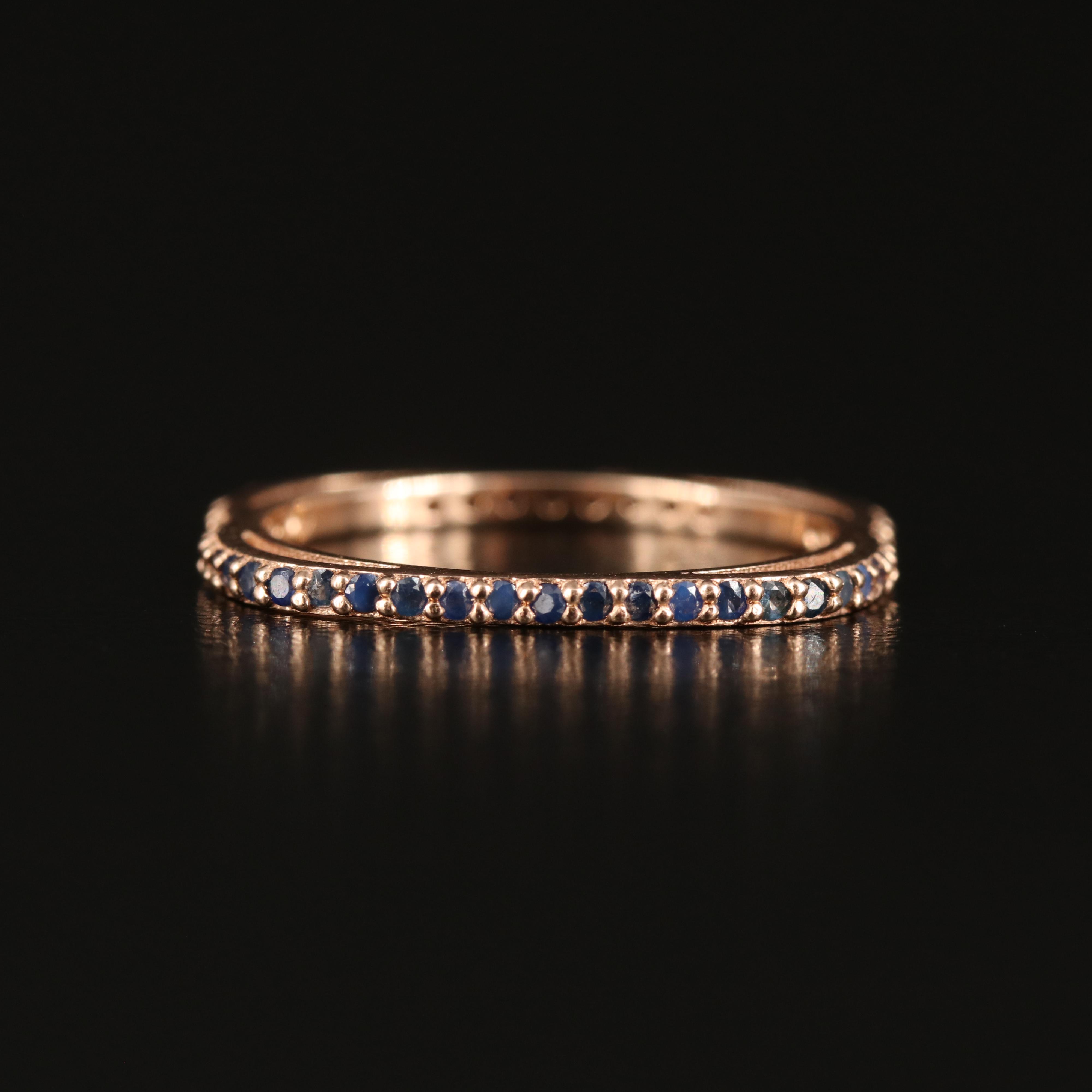 14K Rose Gold Sapphire Square Ring