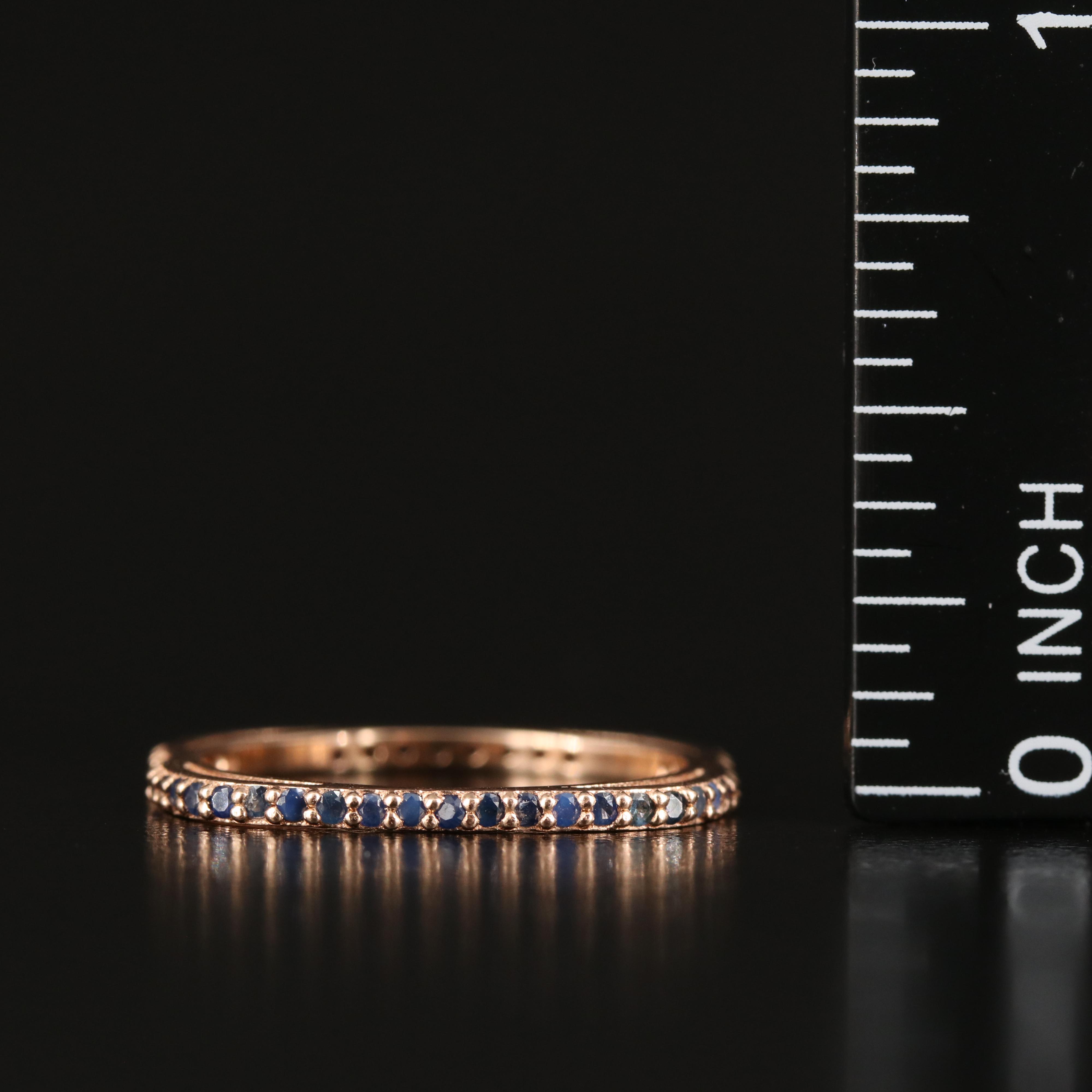 14K Rose Gold Sapphire Square Ring