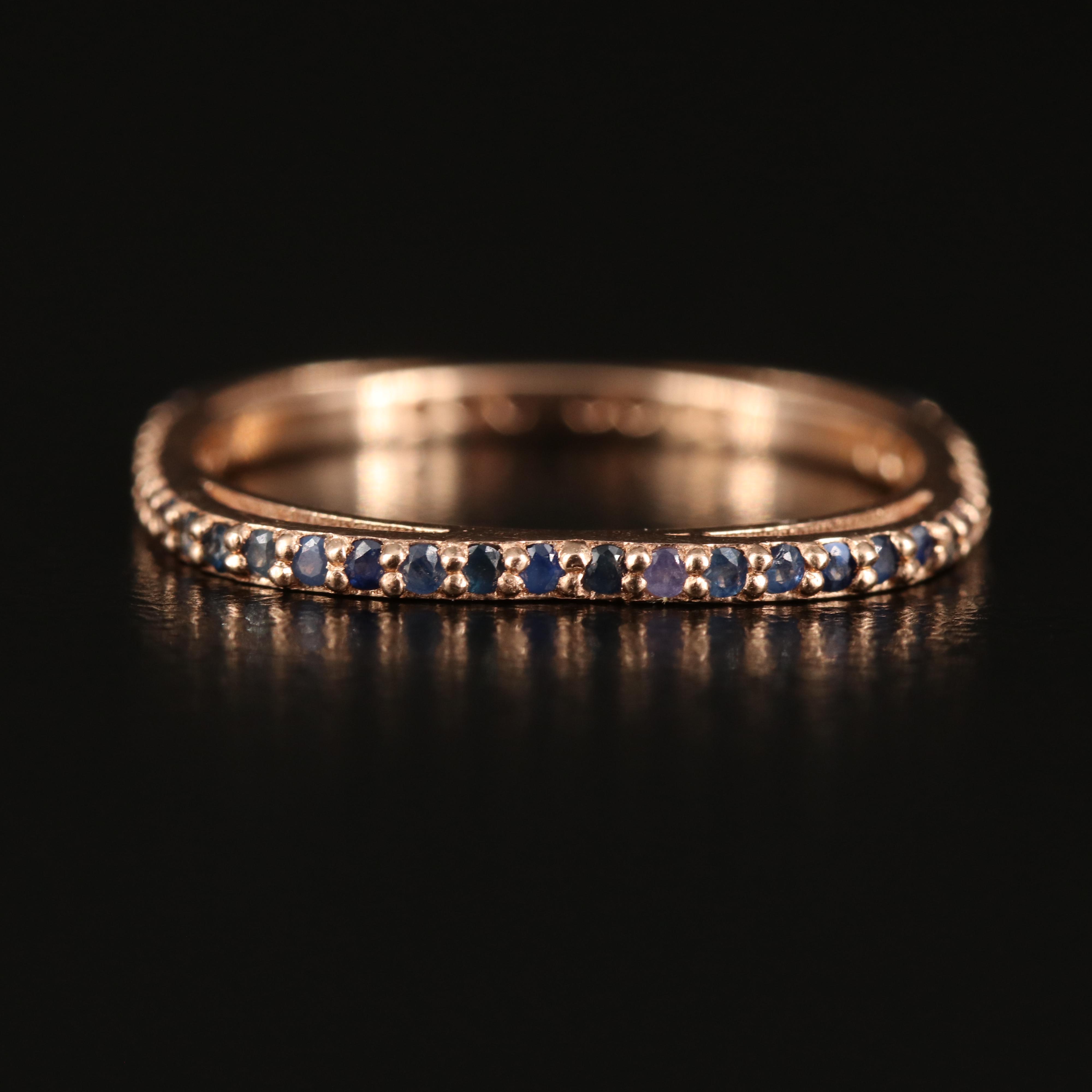 14K Rose Gold Sapphire Square Ring