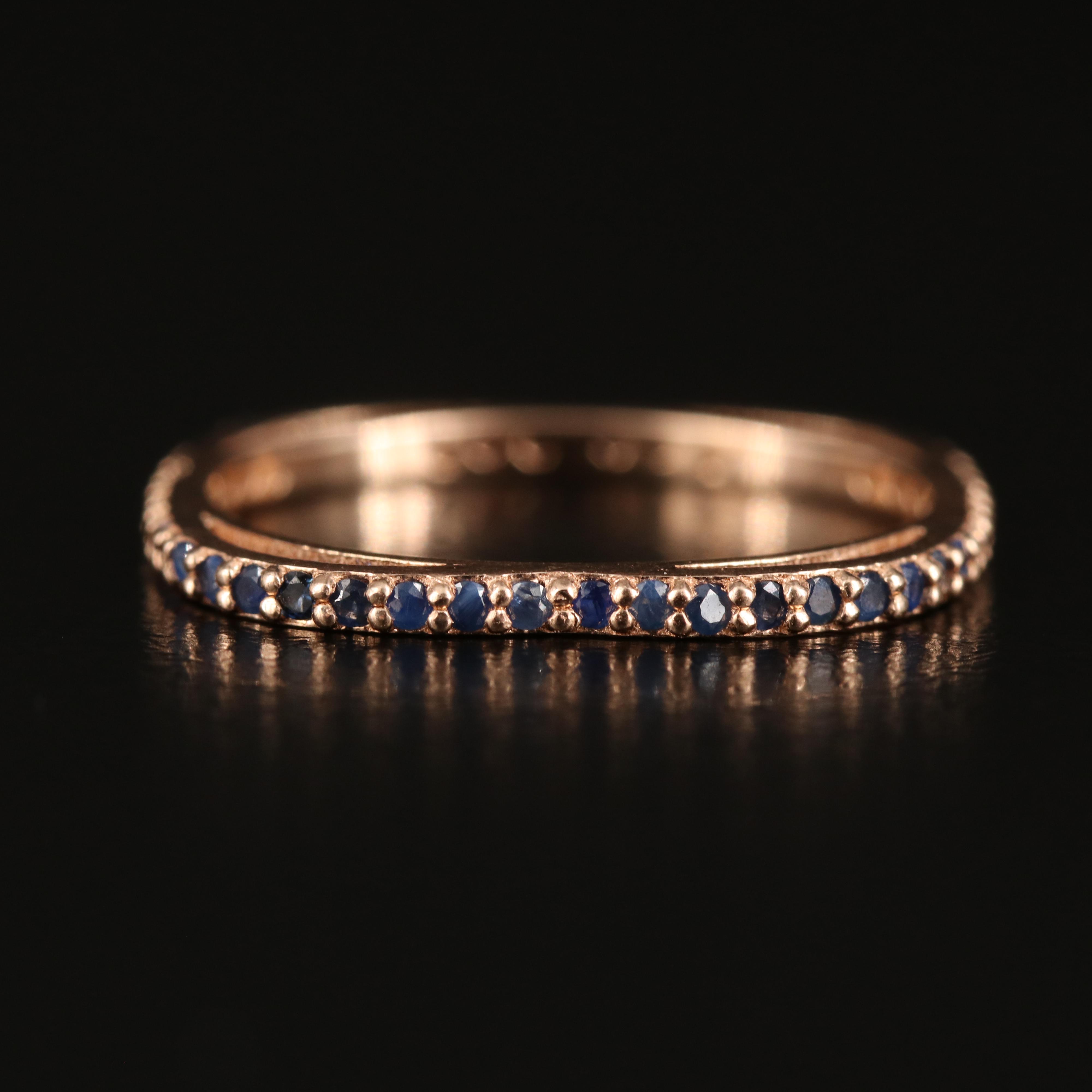 14K Rose Gold Sapphire Square Ring
