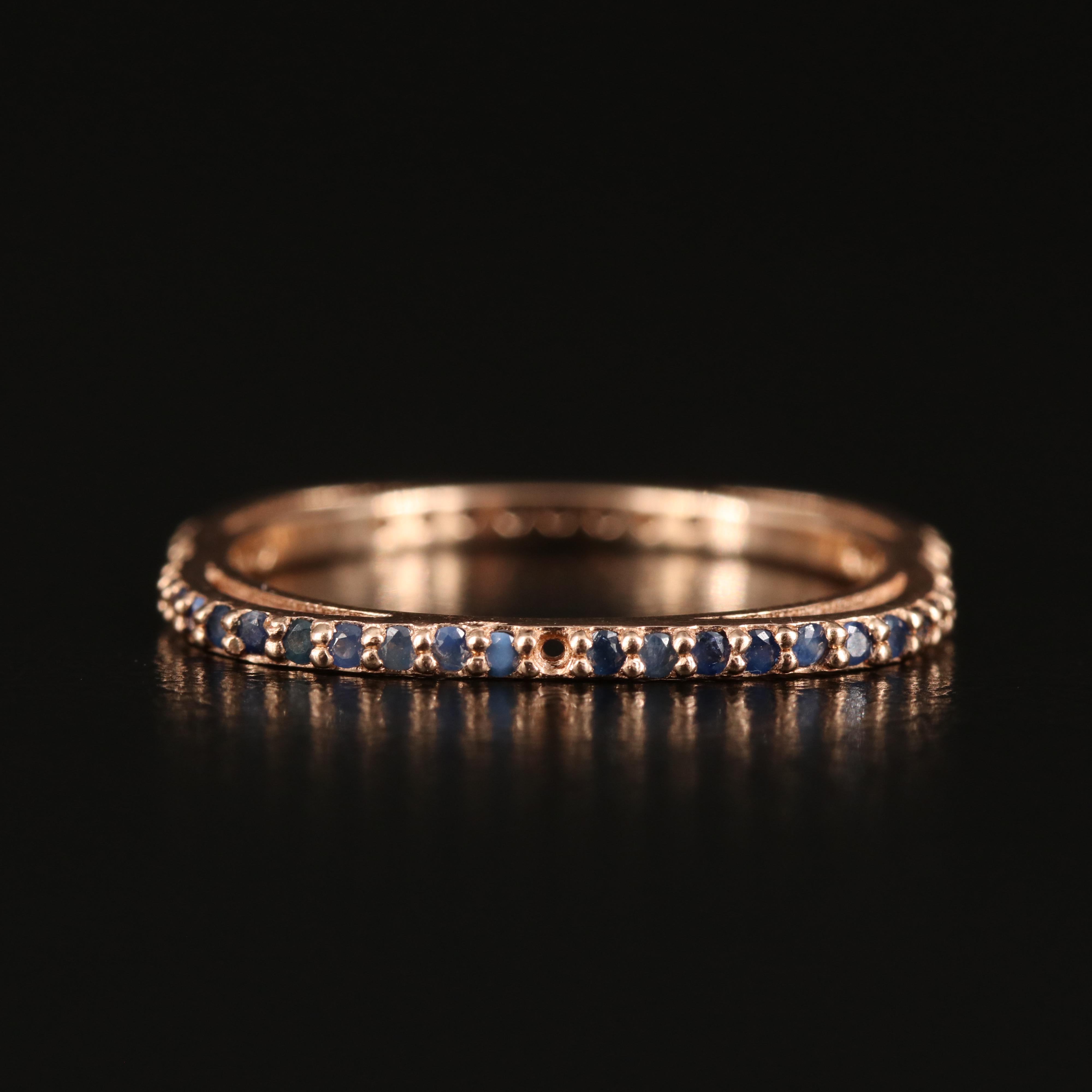 14K Rose Gold Sapphire Square Ring