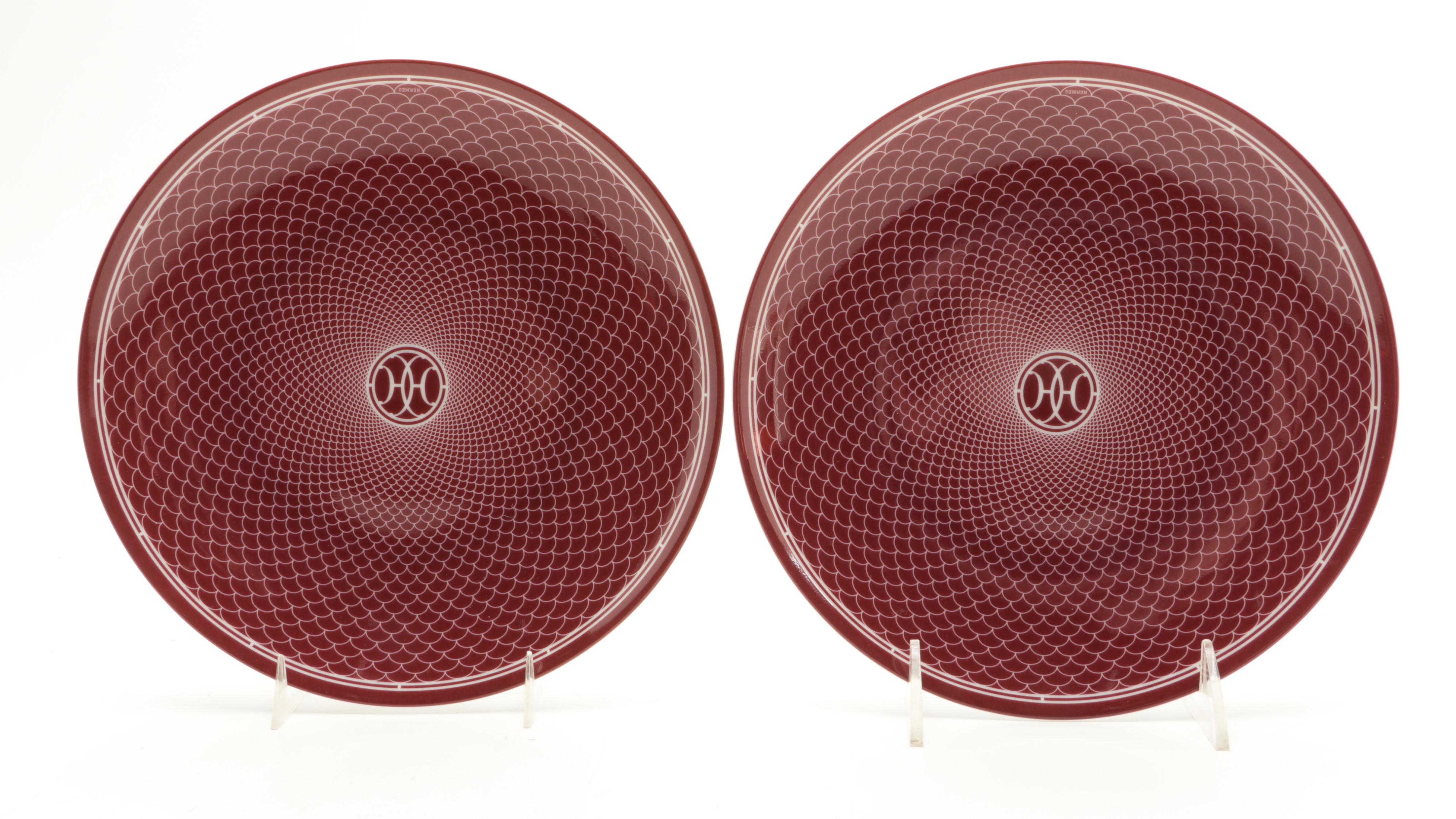 Hermès "H Deco" Porcelain Dessert Plates