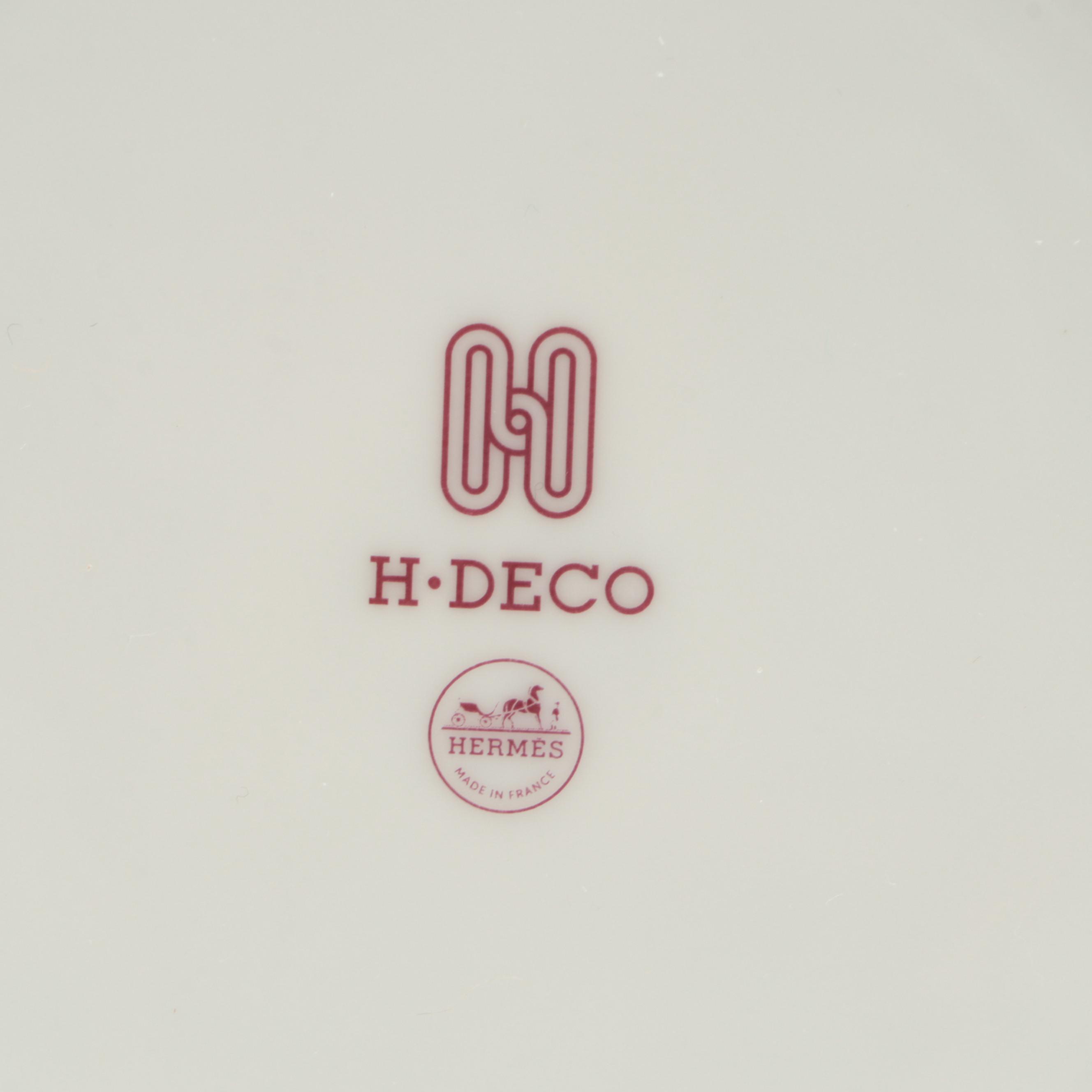 Hermès "H Deco" Porcelain Dessert Plates