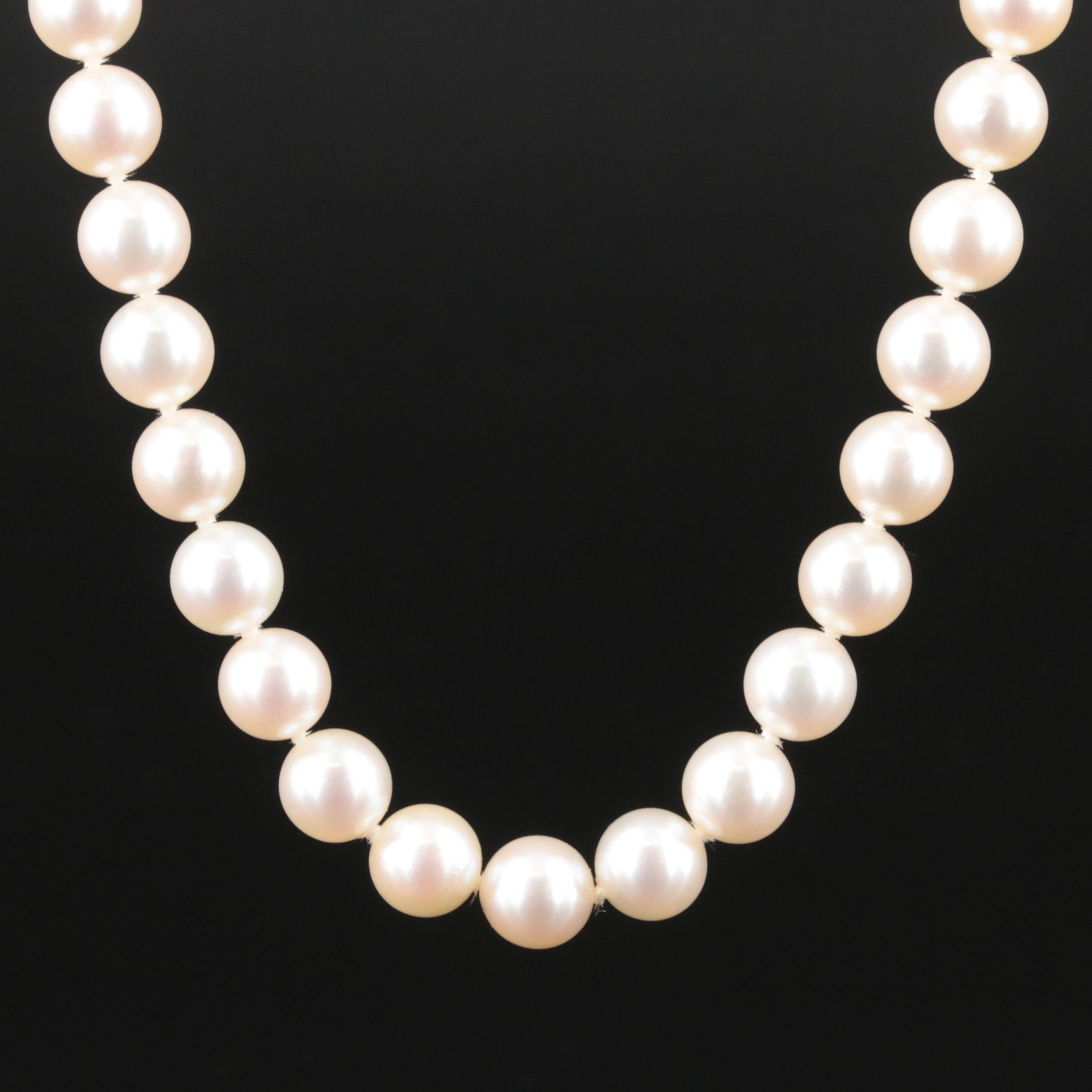 Mikimoto Pearl Necklace with 18K Clasp