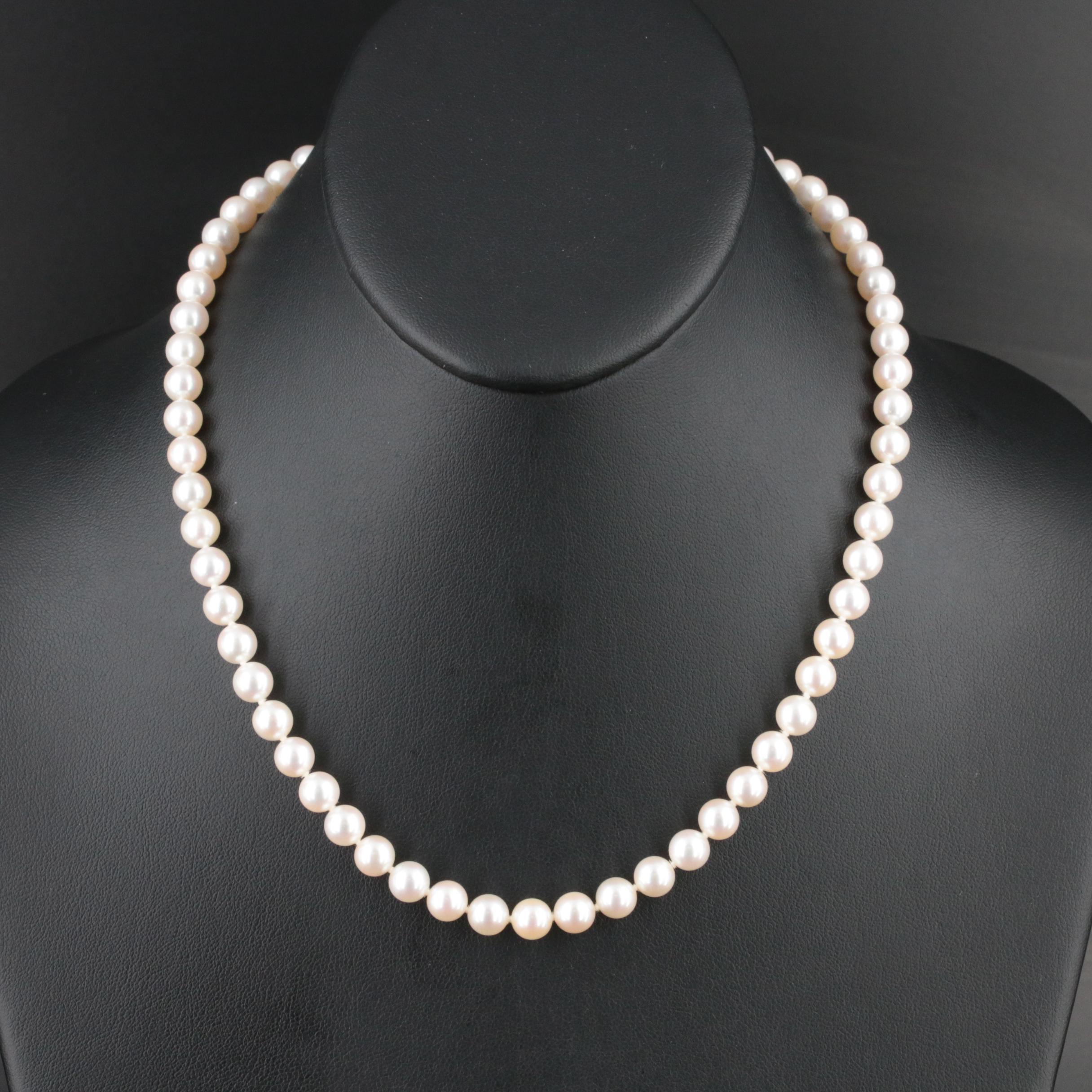 Mikimoto Pearl Necklace with 18K Clasp