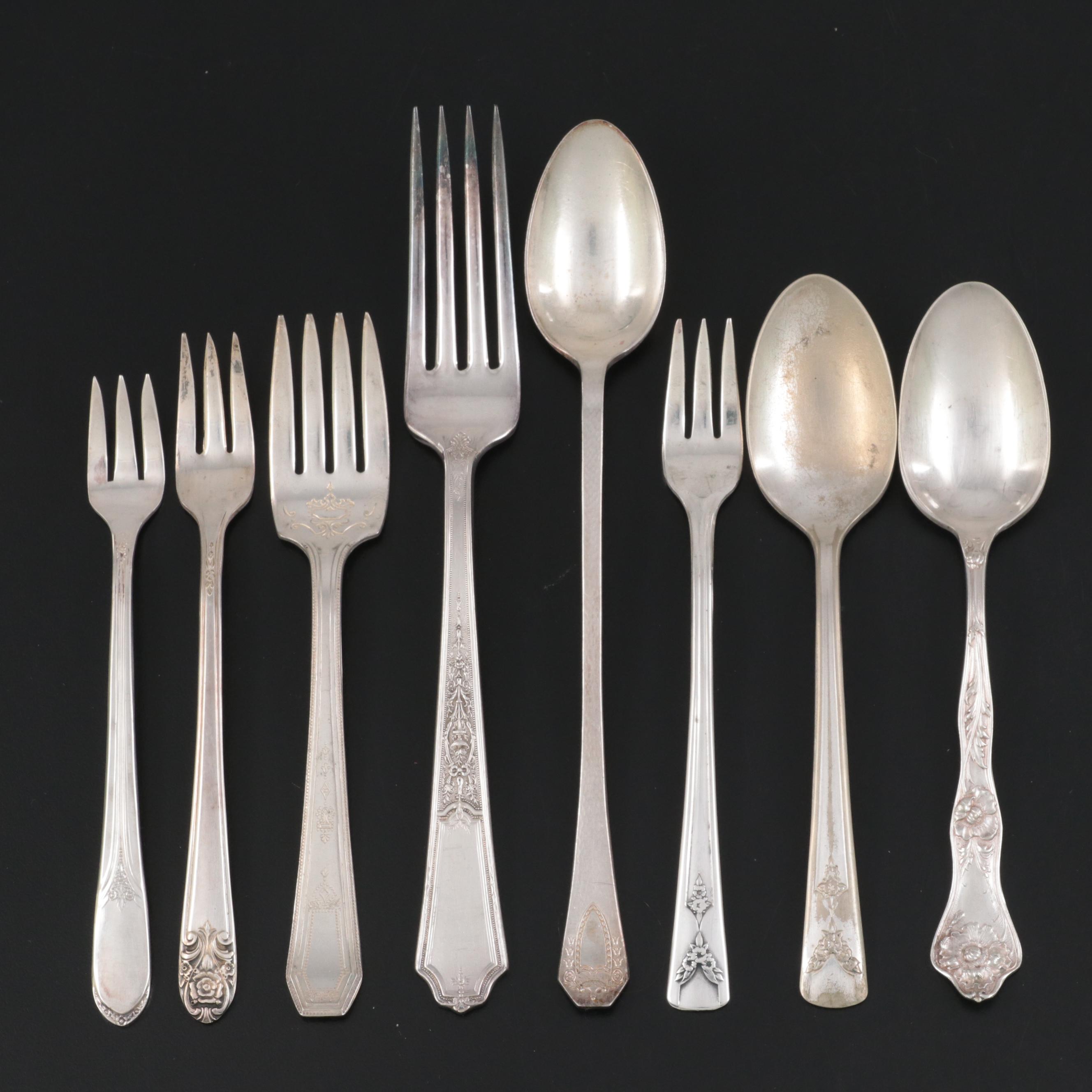 Wm Rogers Mfg Co and Other Silver Plate Flatware and Serving Utensils
