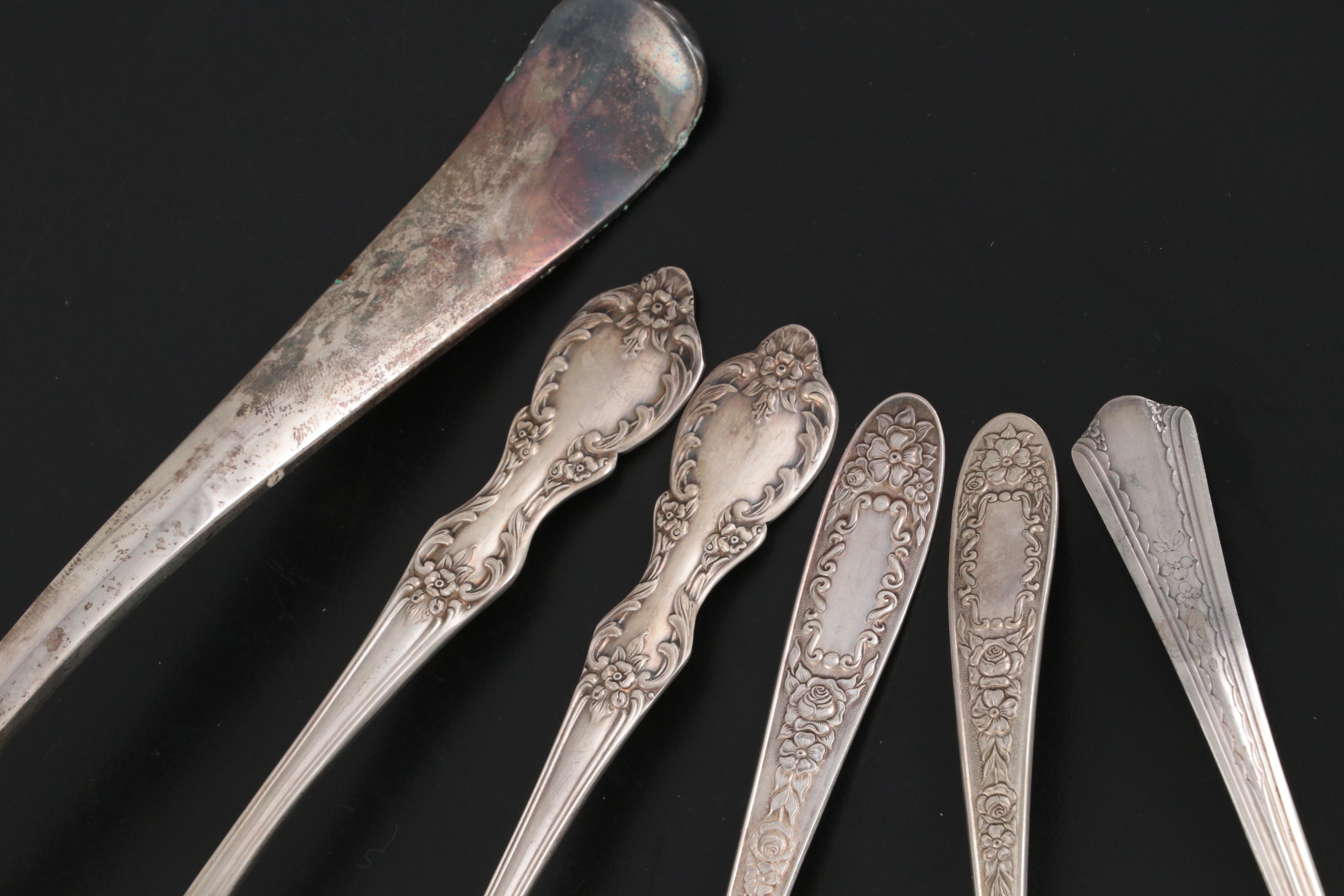 Wm Rogers Mfg Co and Other Silver Plate Flatware and Serving Utensils