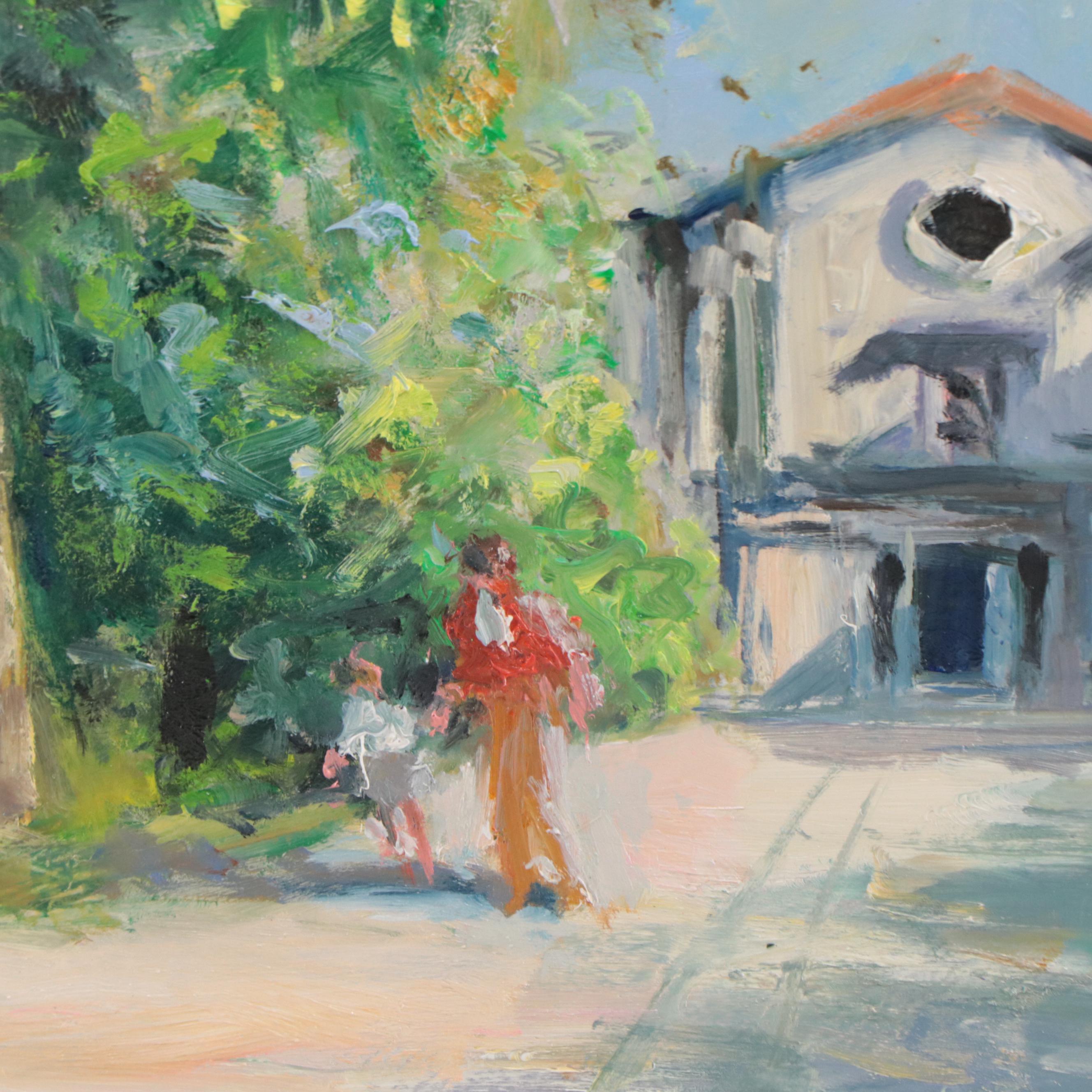 Nino Pippa Oil Painting "Vincent Van Gogh Asylum and Statue at St. Remy"