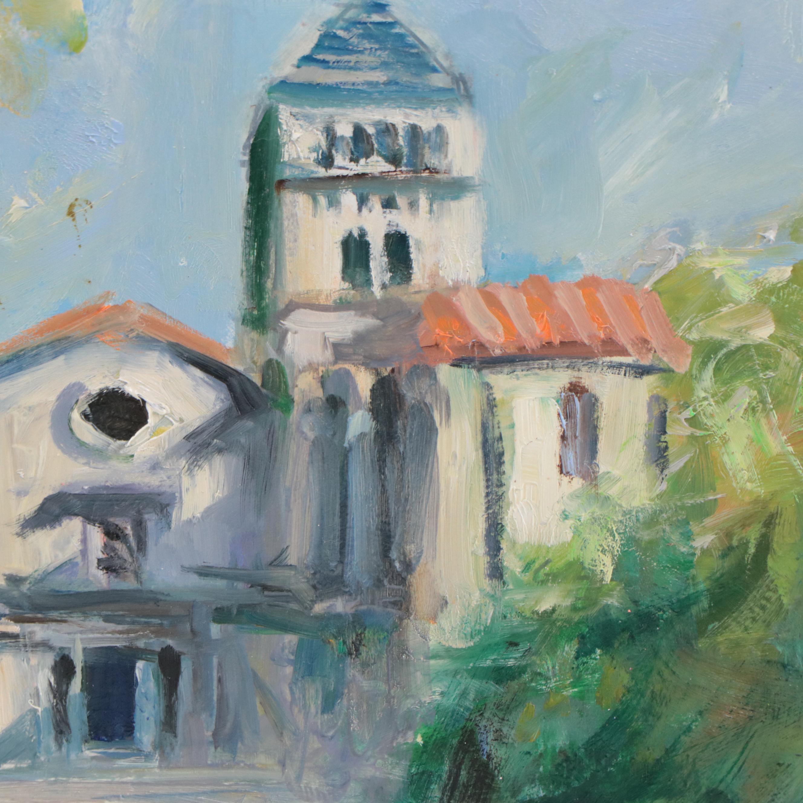 Nino Pippa Oil Painting "Vincent Van Gogh Asylum and Statue at St. Remy"