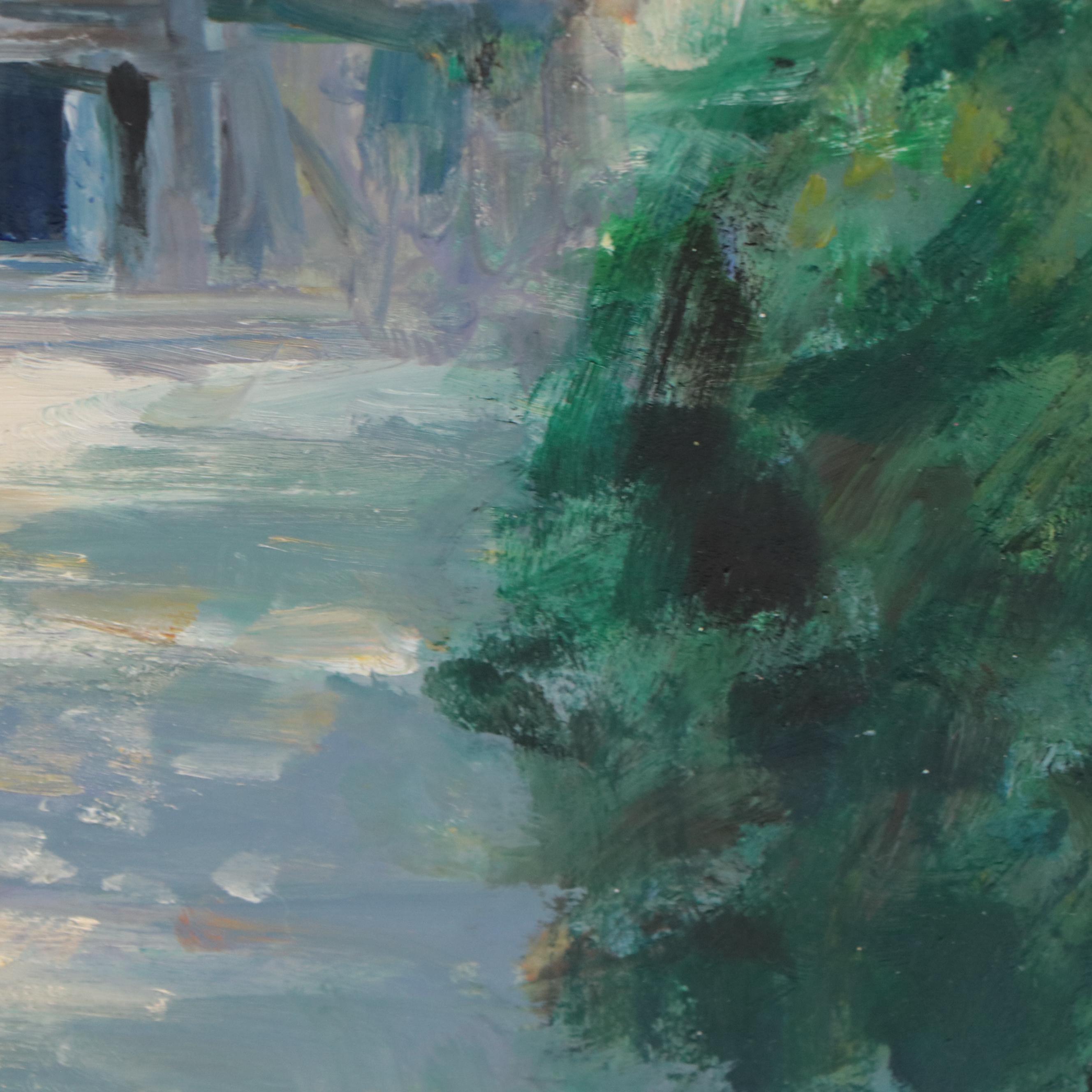 Nino Pippa Oil Painting "Vincent Van Gogh Asylum and Statue at St. Remy"