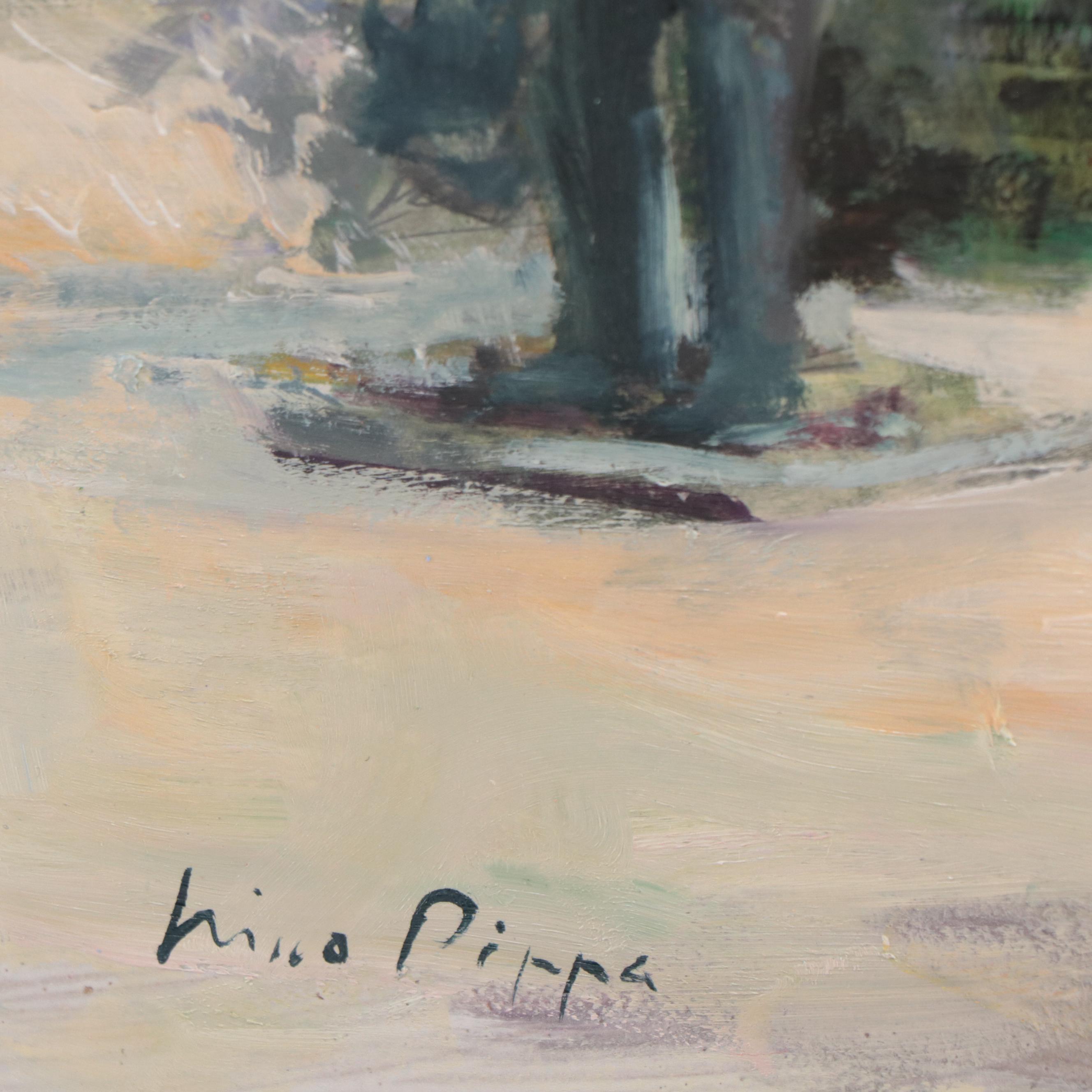 Nino Pippa Oil Painting "Vincent Van Gogh Asylum and Statue at St. Remy"