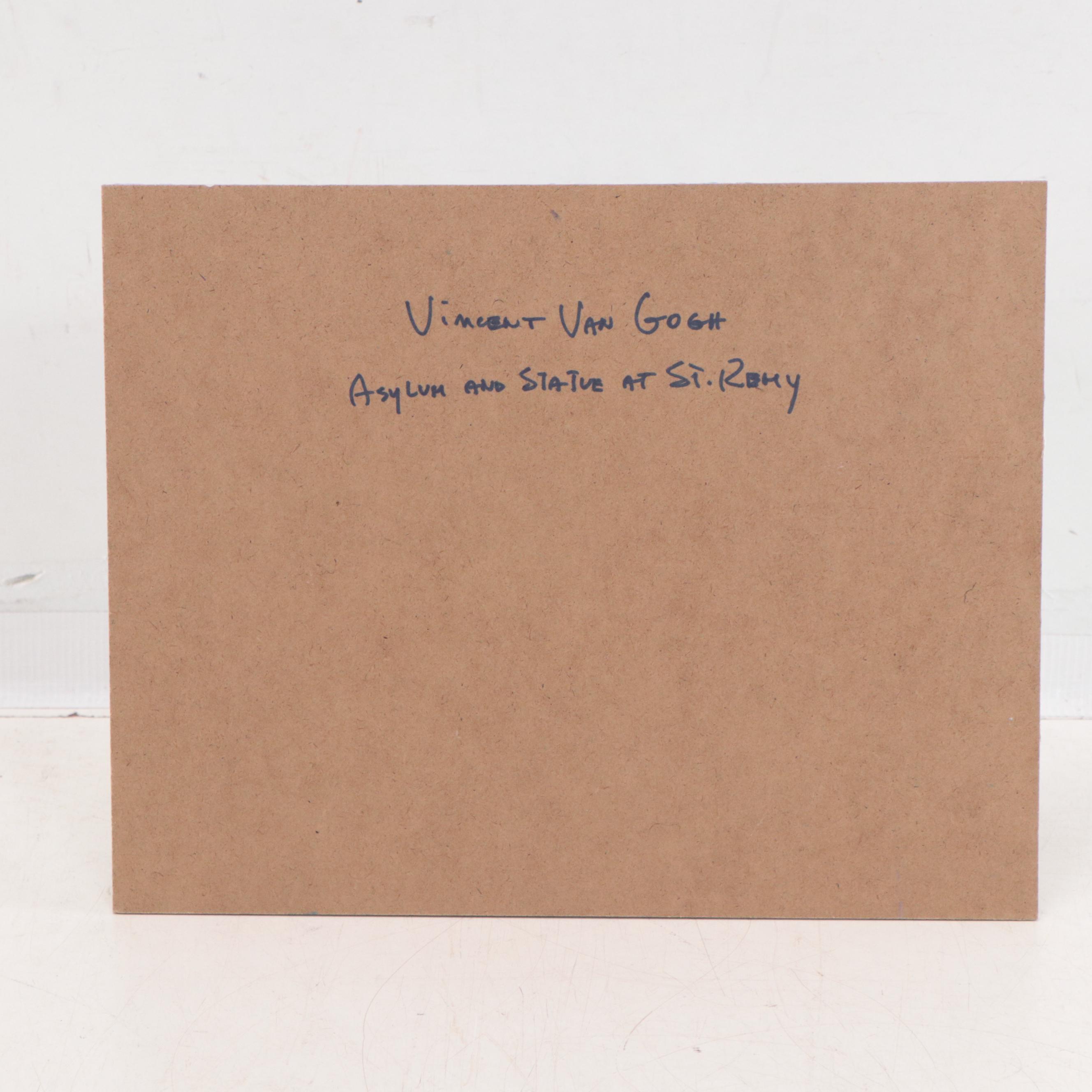 Nino Pippa Oil Painting "Vincent Van Gogh Asylum and Statue at St. Remy"