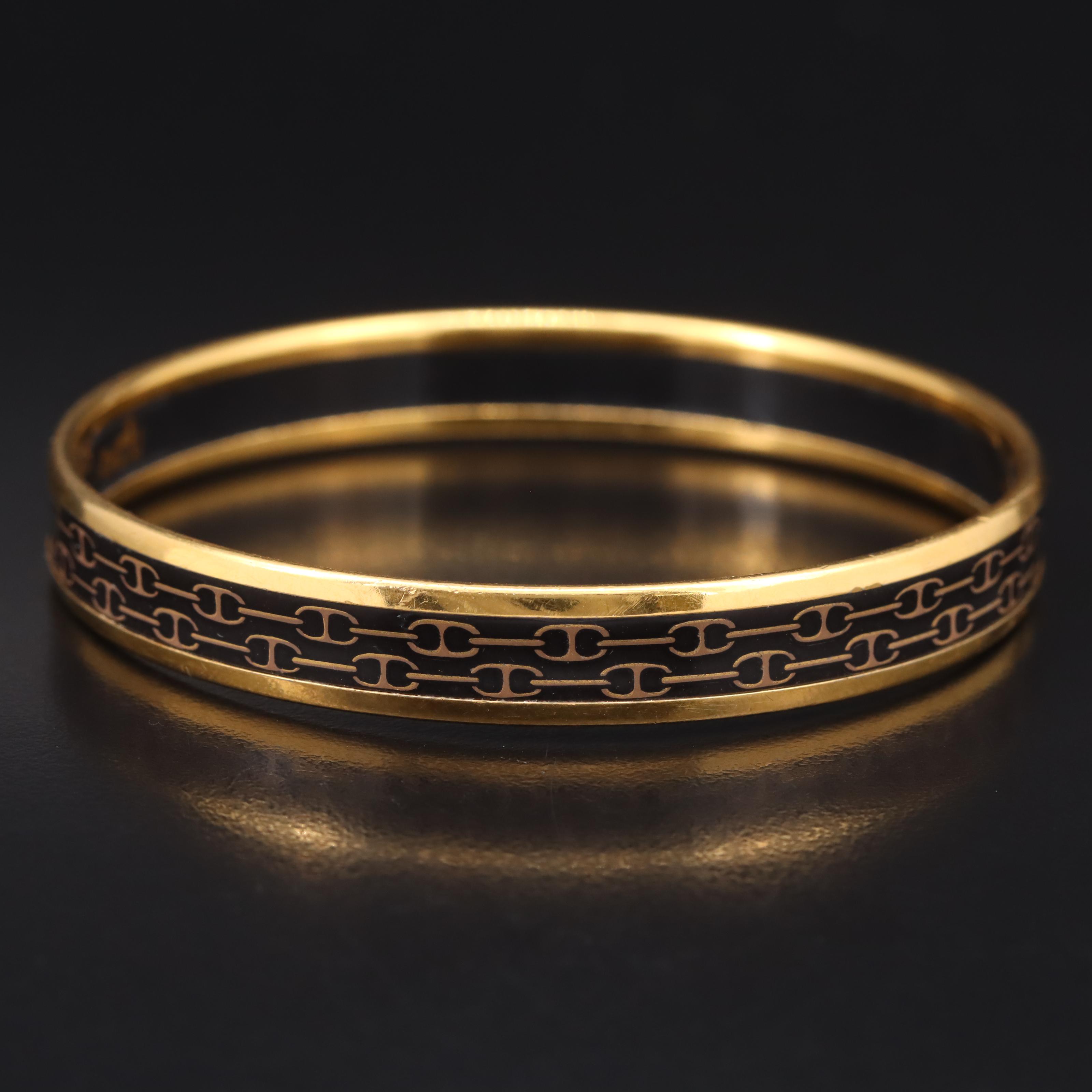 Hermès "Chaine d'ancre" Narrow Enamel Bangle