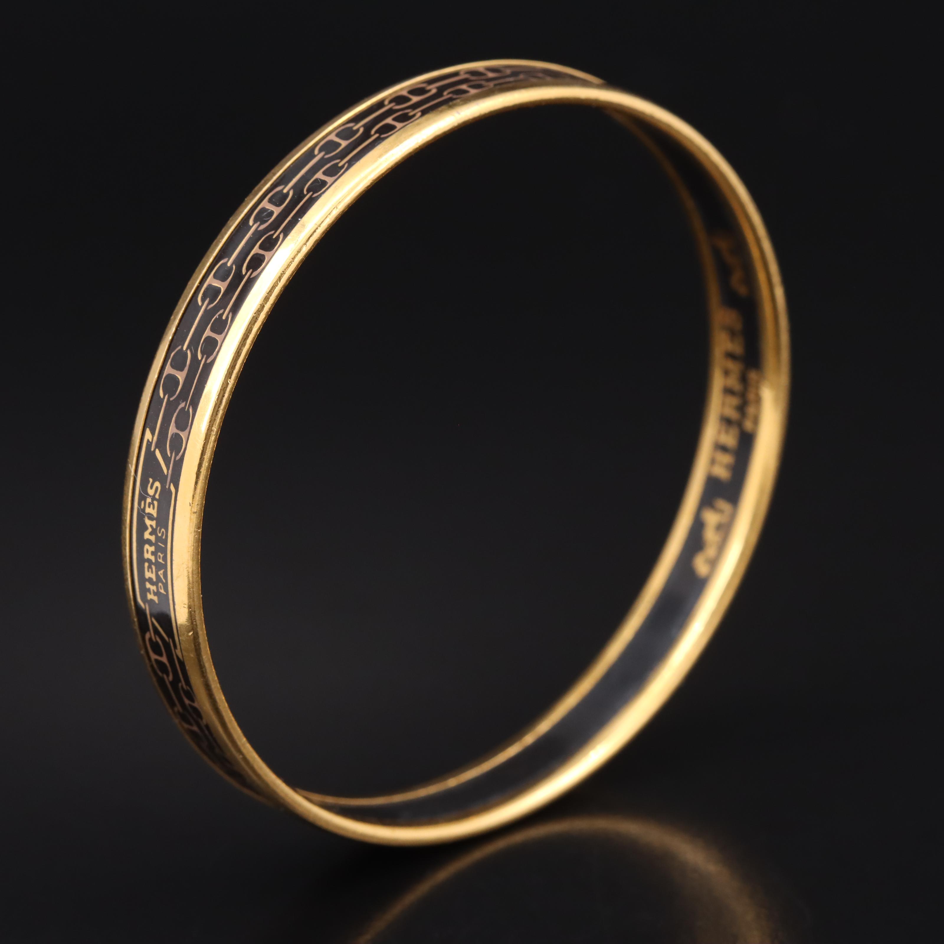 Hermès "Chaine d'ancre" Narrow Enamel Bangle