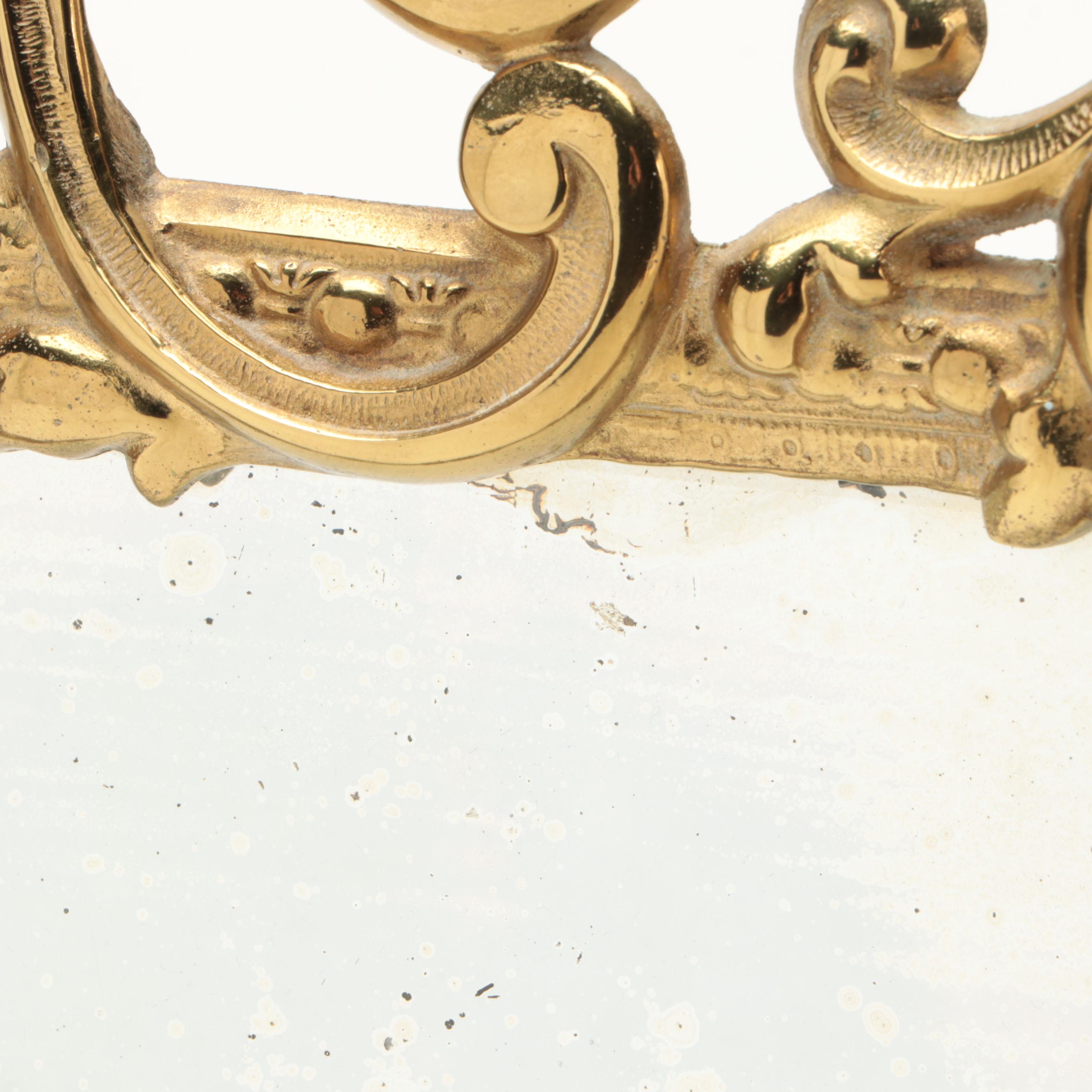 Rococo Style Brass Mirror, 20th Century