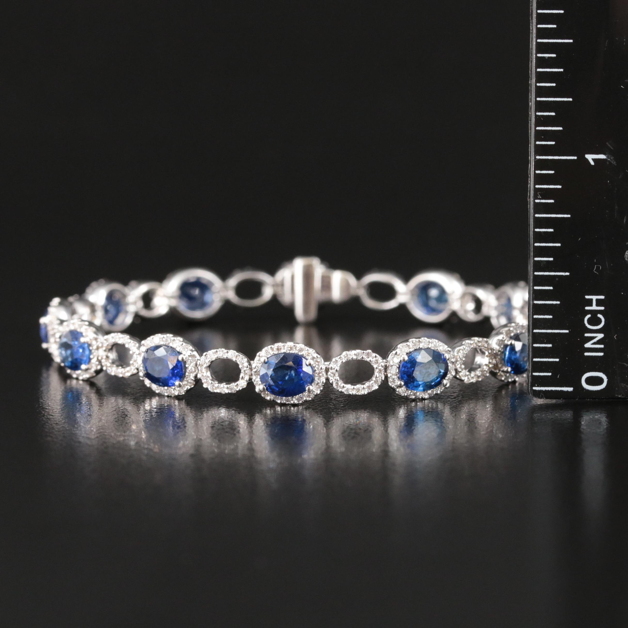 18K Sapphire and 2.38 CTW Diamond Bracelet