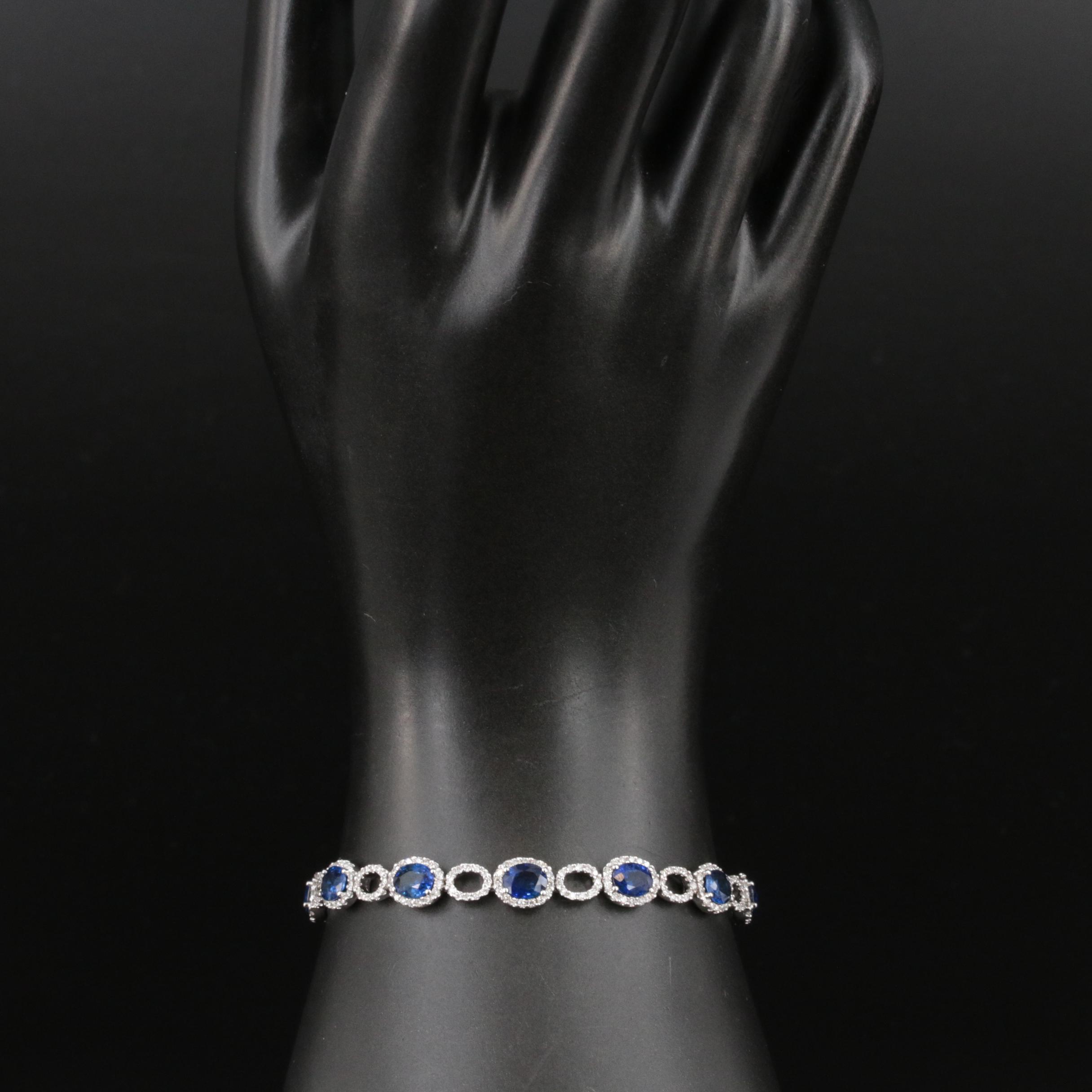 18K Sapphire and 2.38 CTW Diamond Bracelet