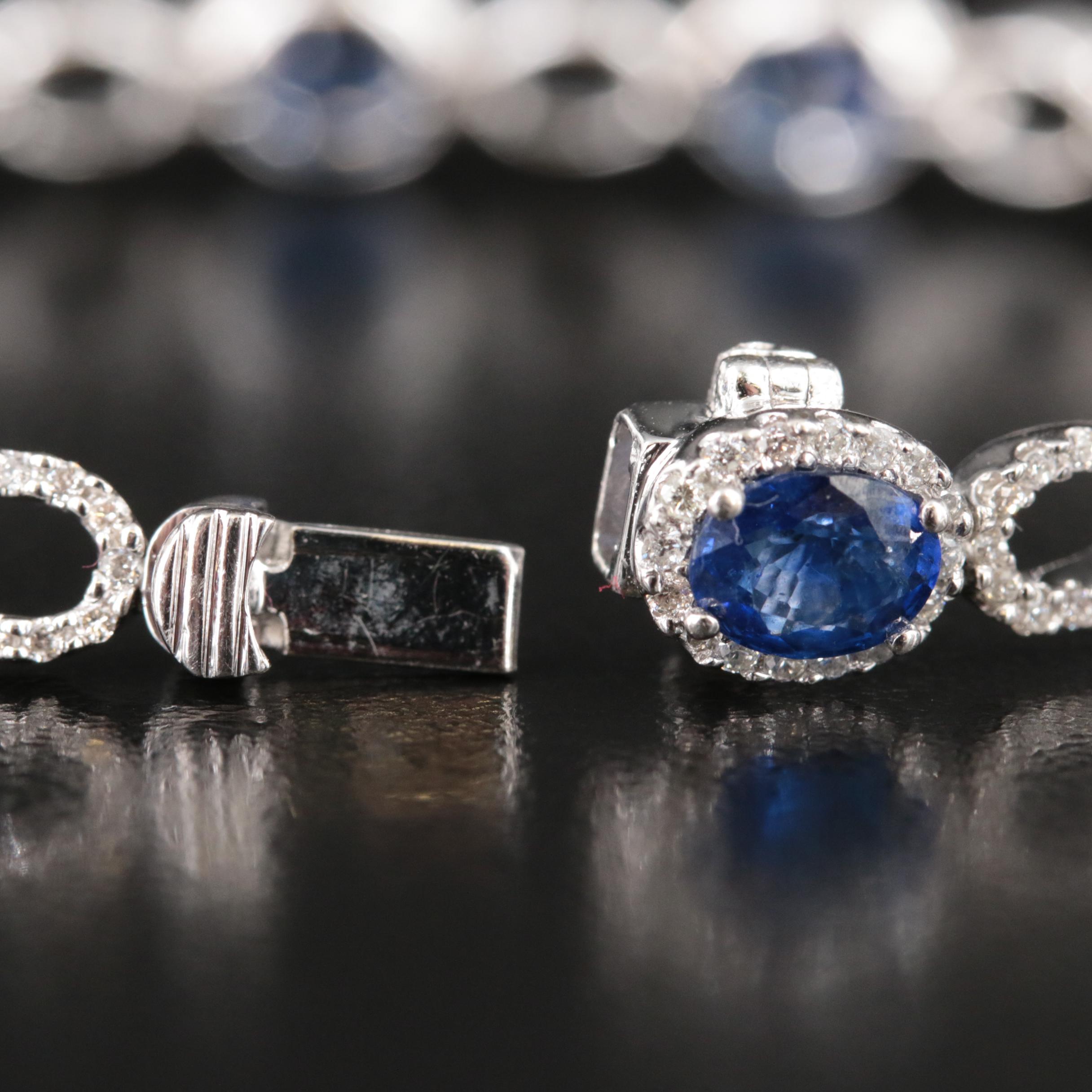 18K Sapphire and 2.38 CTW Diamond Bracelet