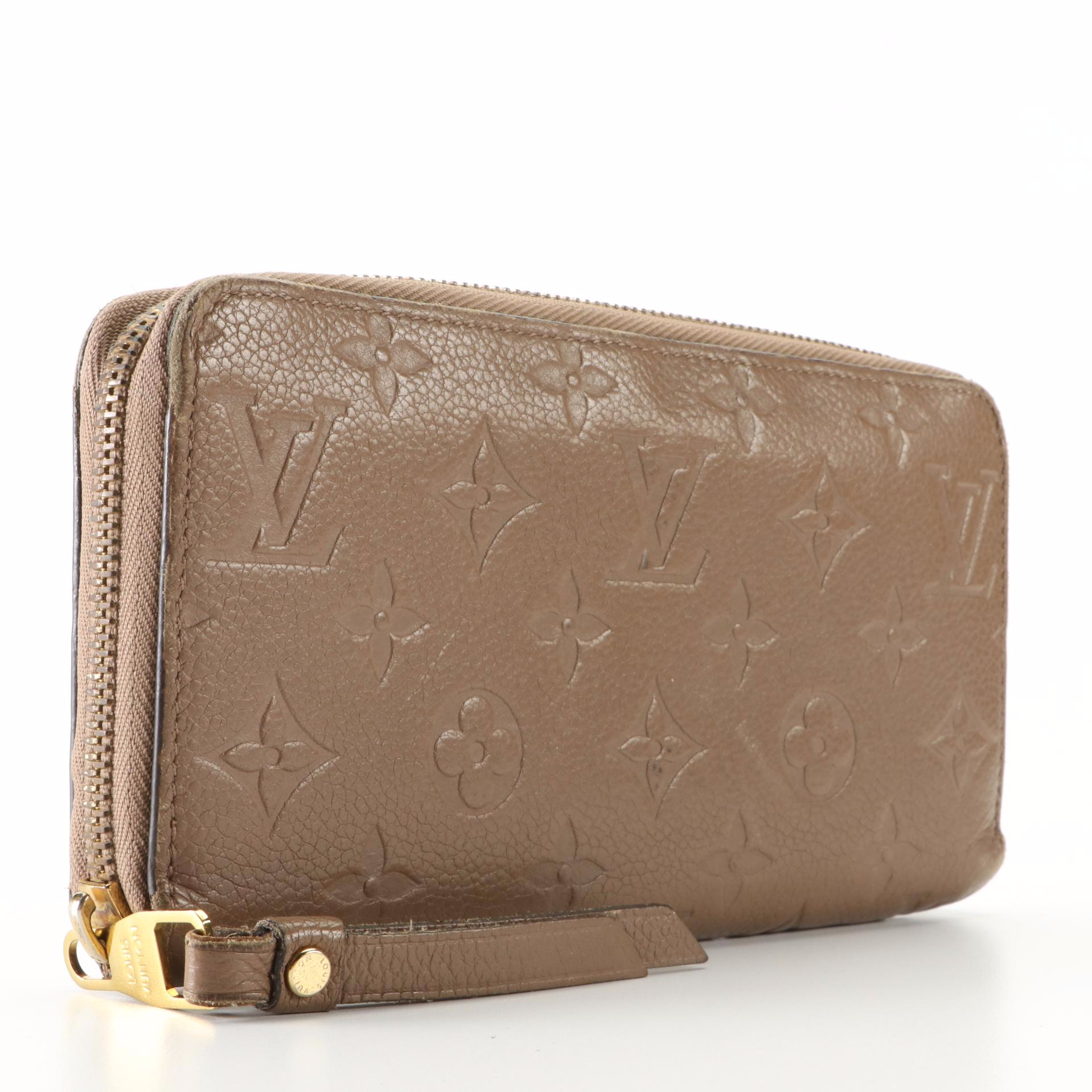 Louis Vuitton Zippy Wallet in Turtledove Monogram Empreinte Leather