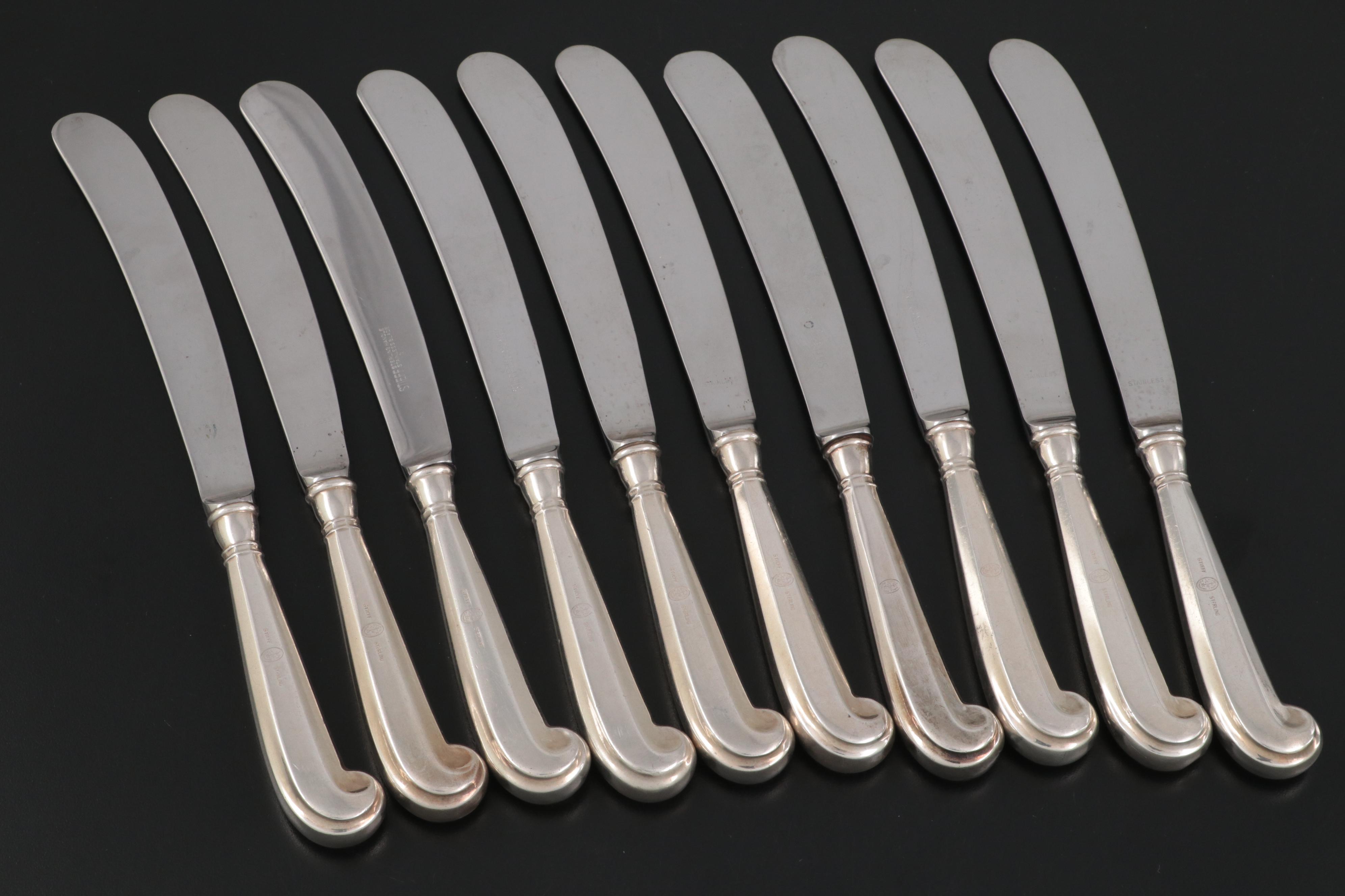 Kirk-Stieff "Williamsburg Queen Anne" Sterling Silver Handled Dinner Knives