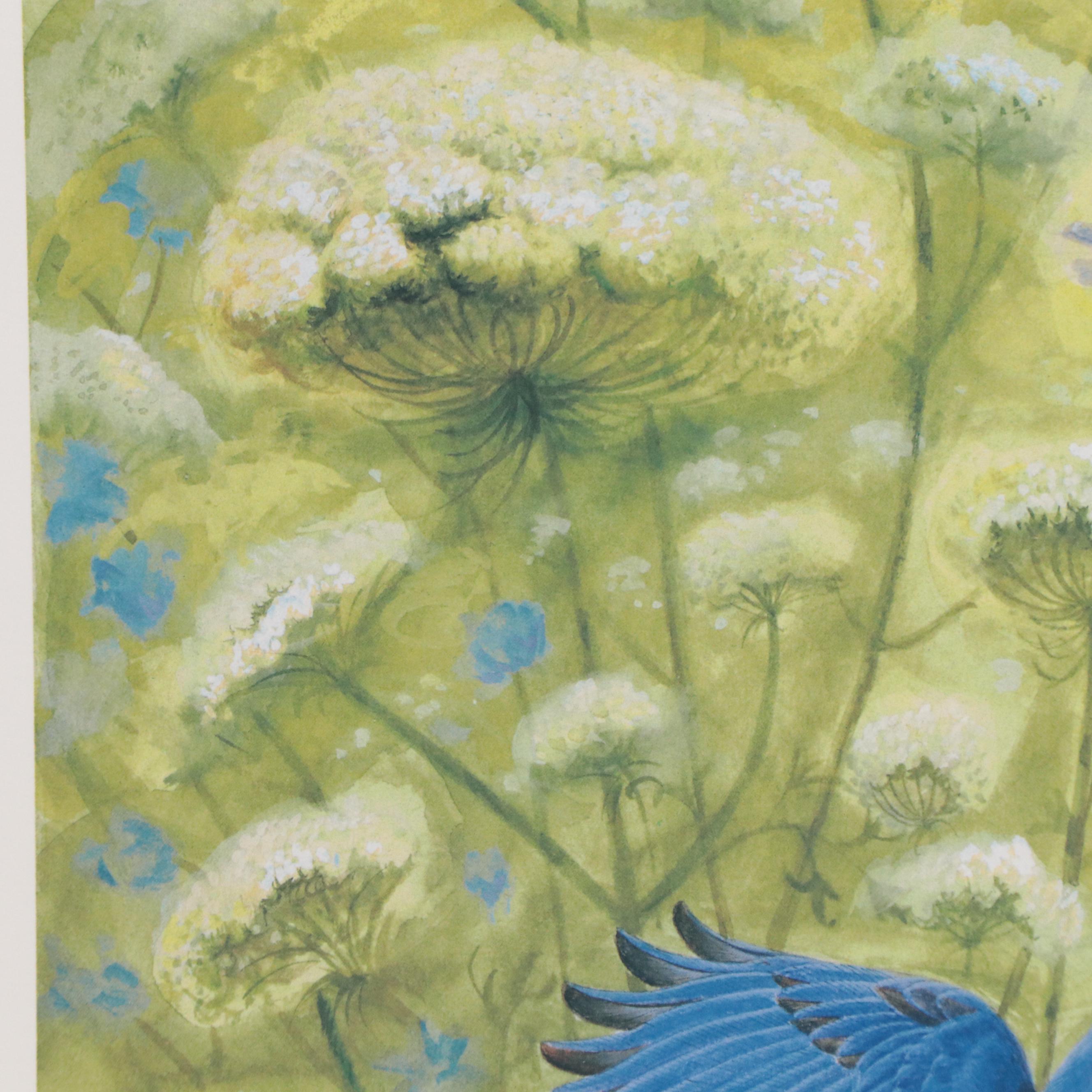 John Ruthven Offset Lithograph "Eastern Bluebird"