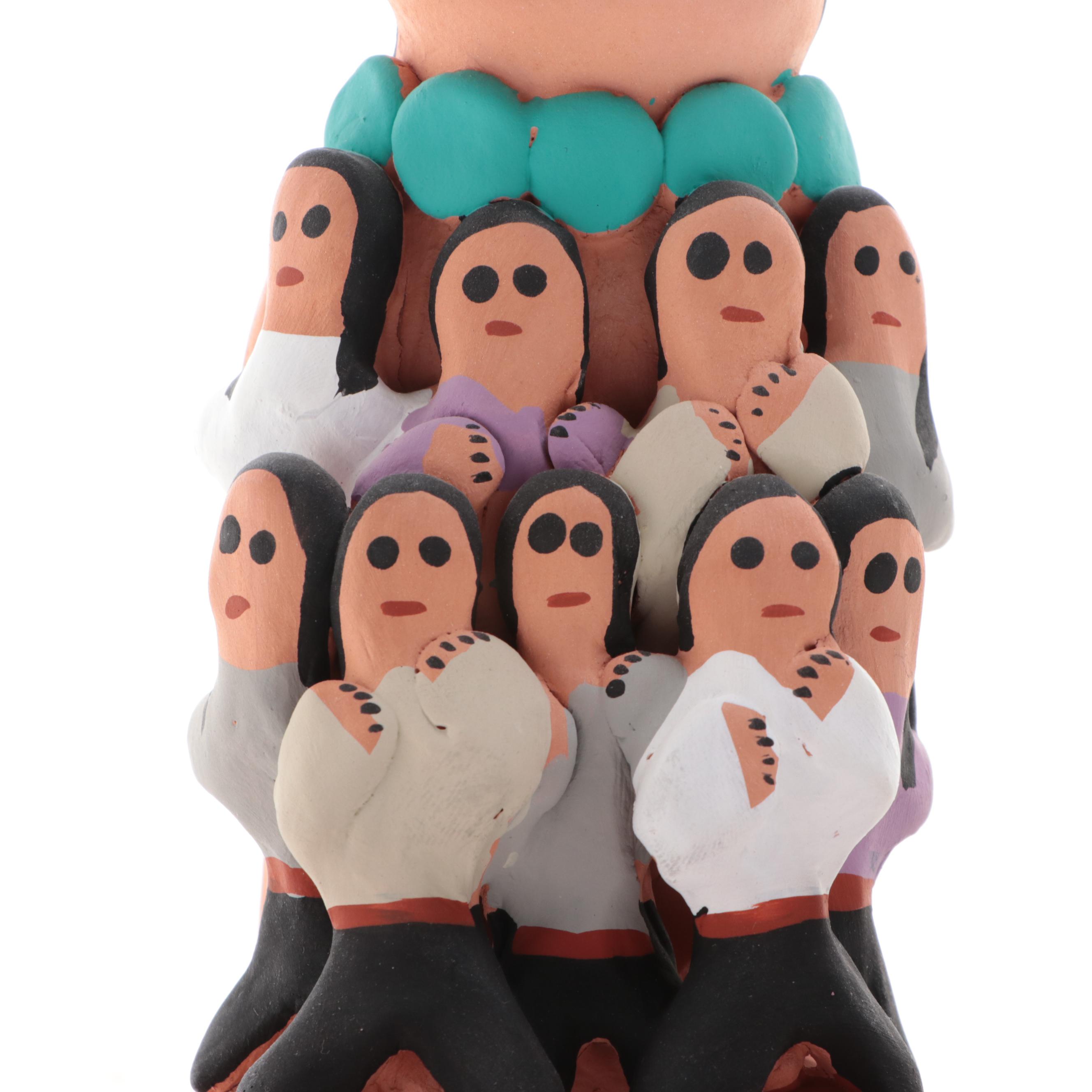 Artist Signed Ceramic Storyteller Figurines