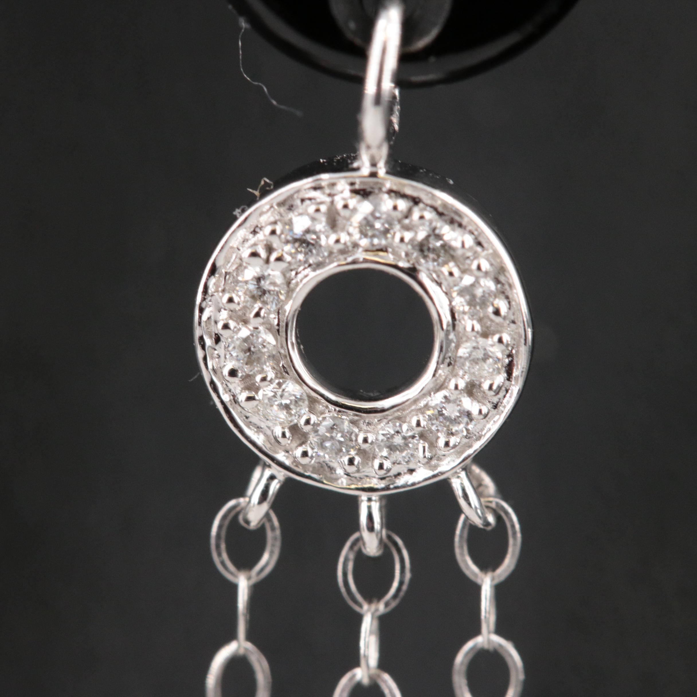 14K Pearl, Black Onyx and Diamond Earrings