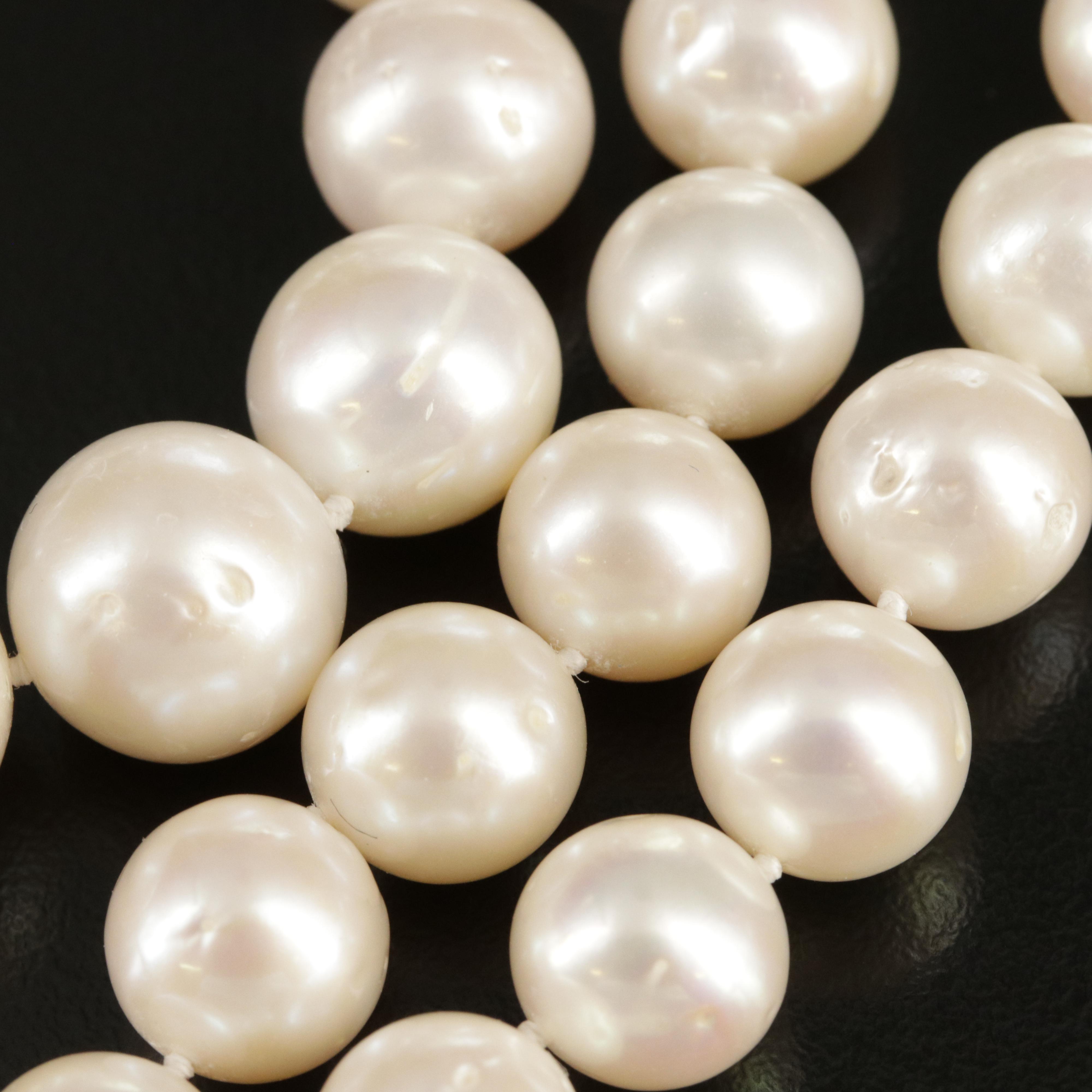 Graduated 10.60 - 13.60 MM Pearl Necklace with 14K Clasp