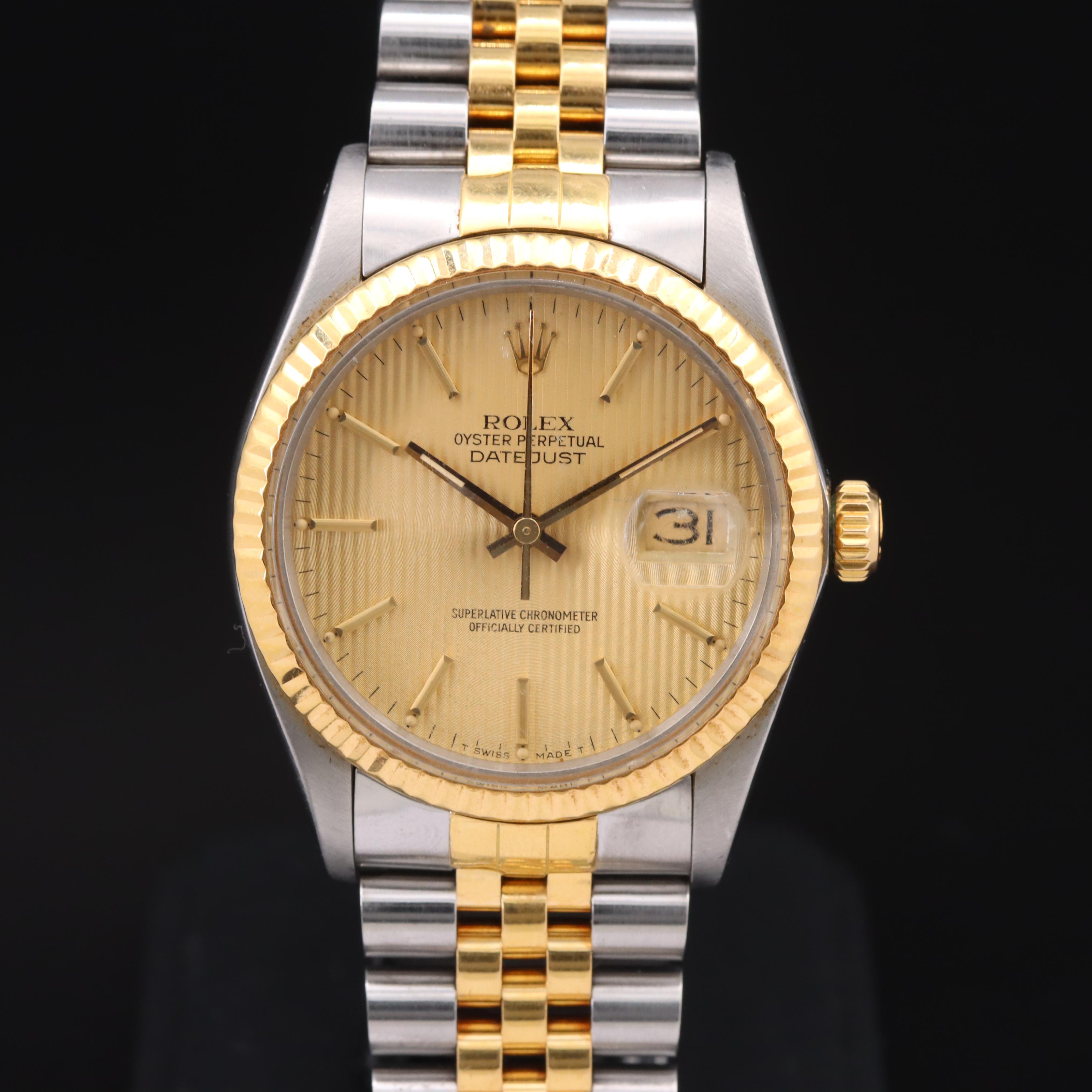 1986 Rolex Oyster Perpetual Datejust 18K and Stainless Steel Watch