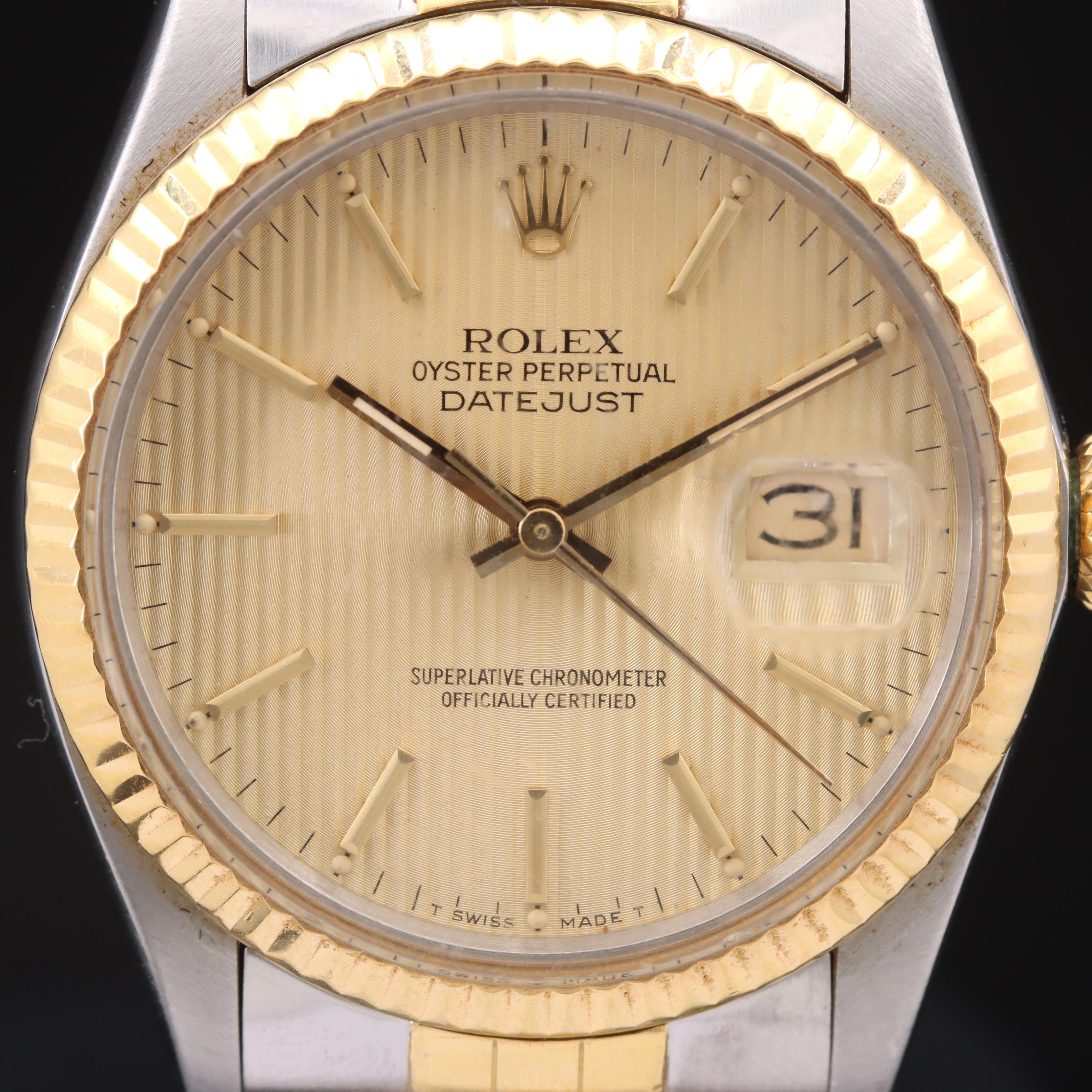 1986 Rolex Oyster Perpetual Datejust 18K and Stainless Steel Watch