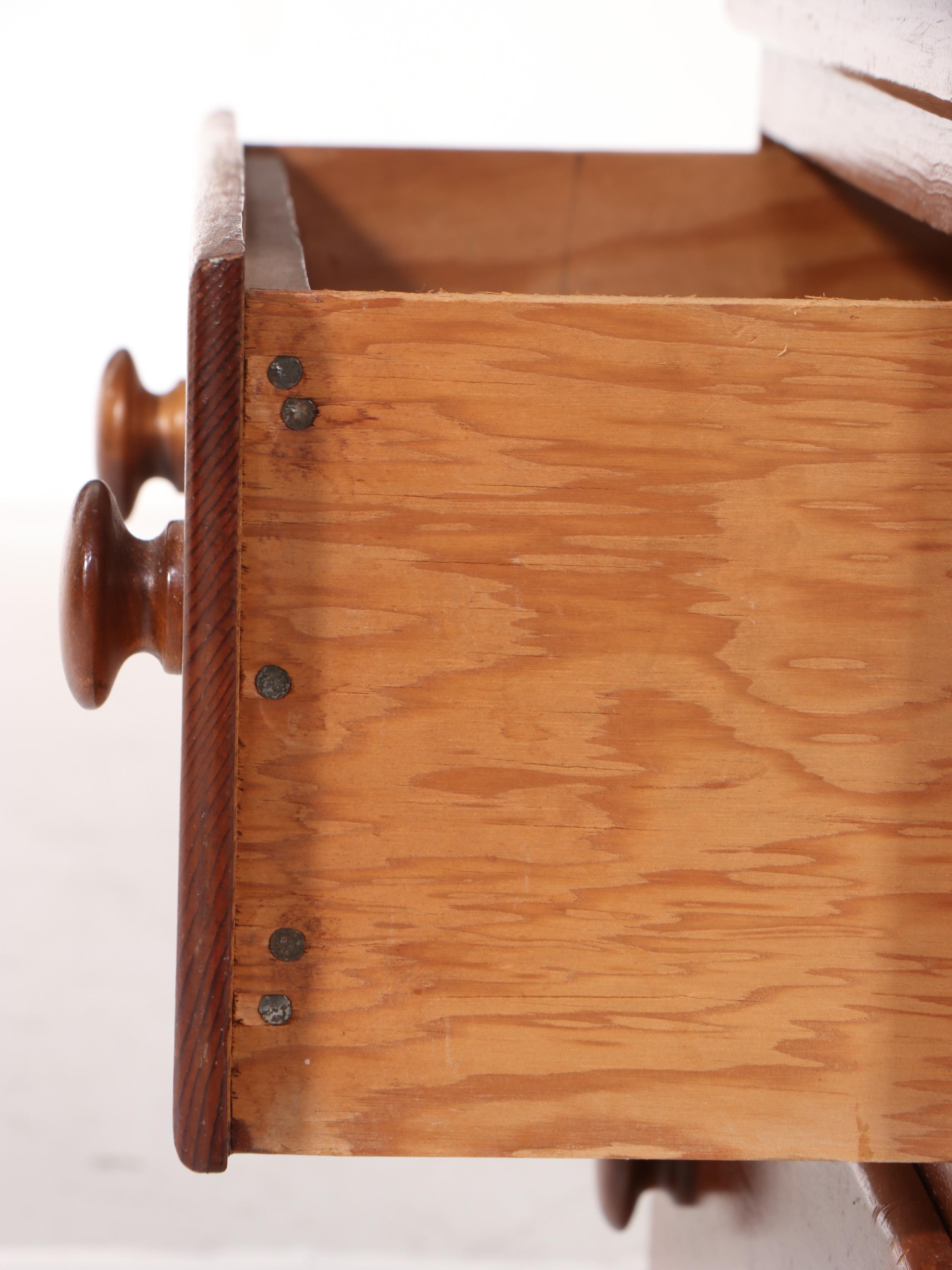 Small American Primitive Style Pine Three-Drawer Chest, 20th Century