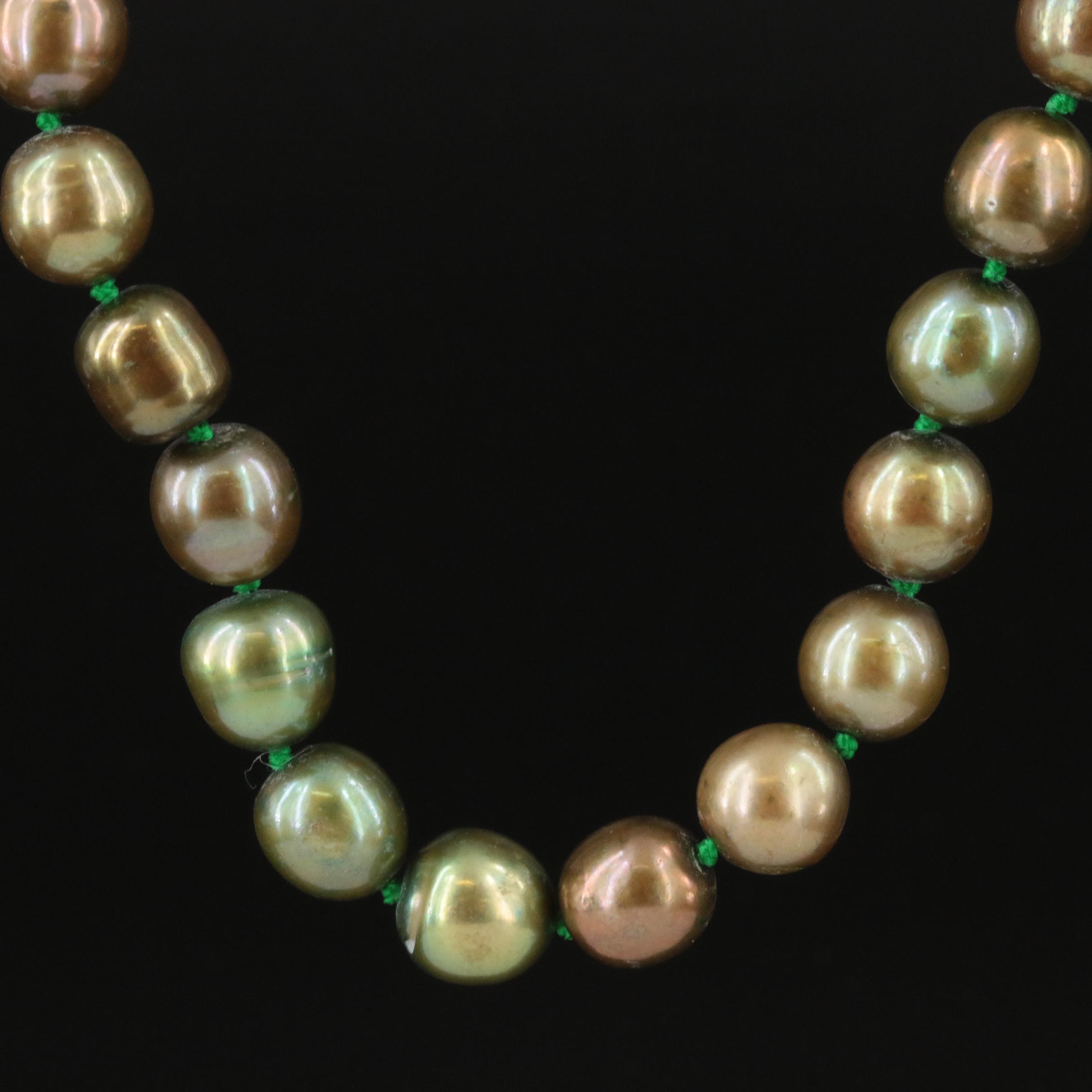 Semi-Baroque Pearl Necklace with 14K Clasp