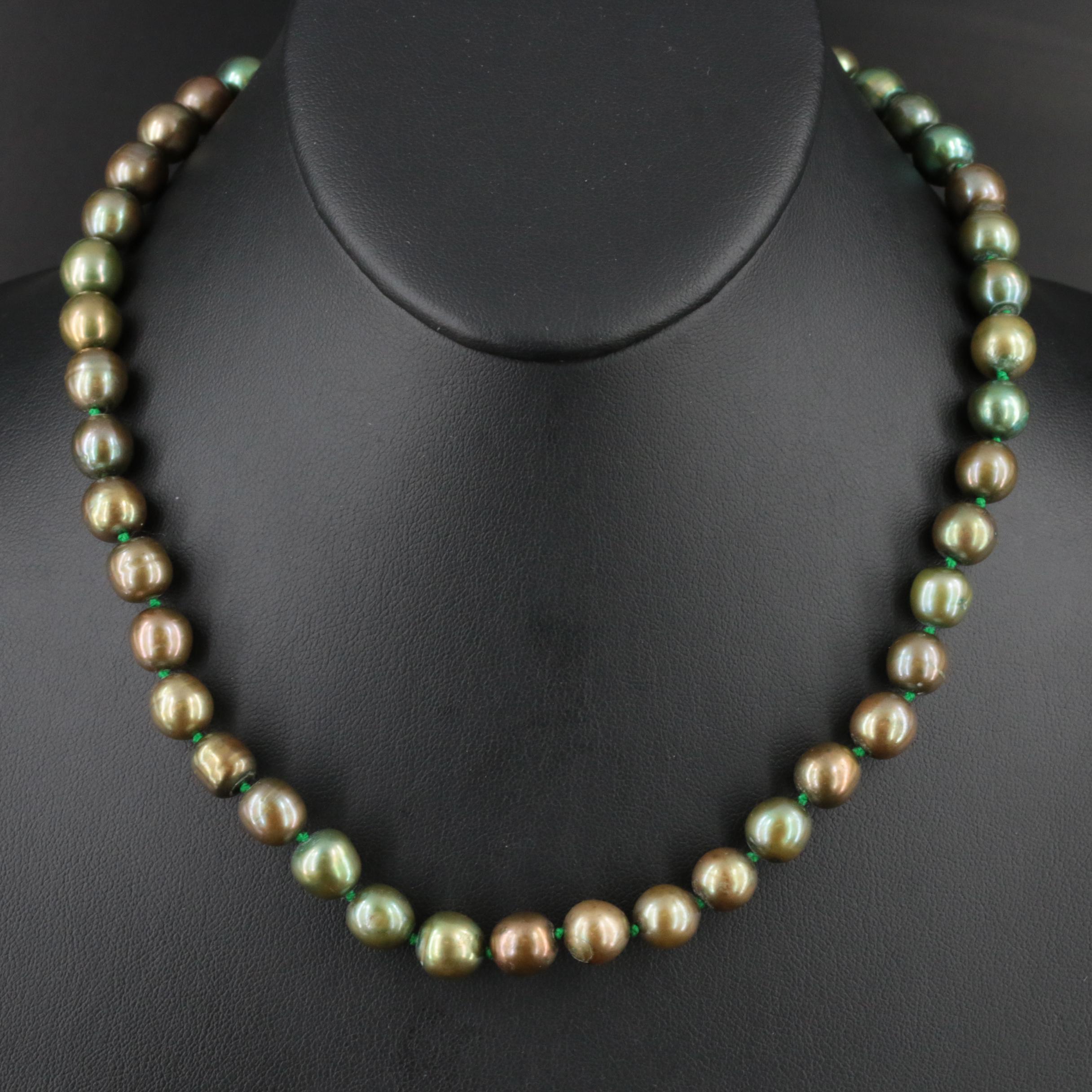 Semi-Baroque Pearl Necklace with 14K Clasp
