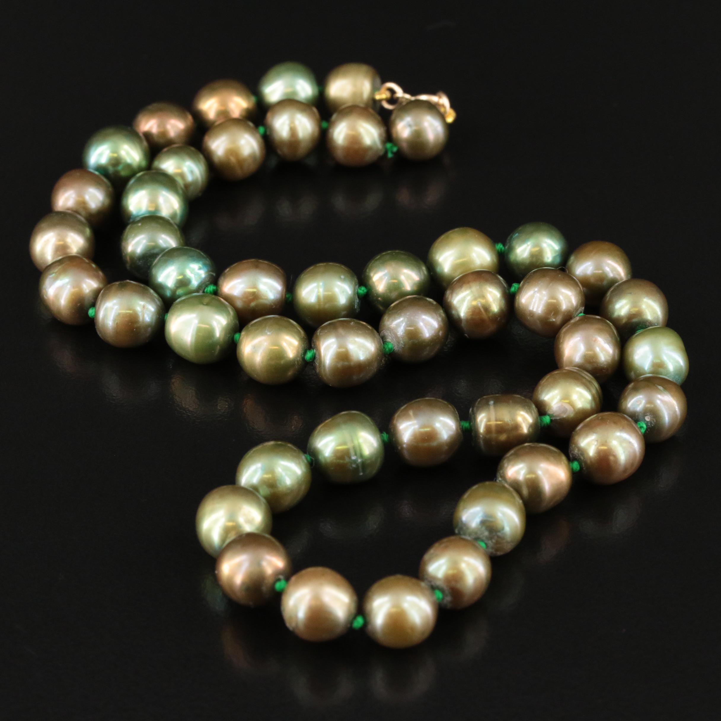 Semi-Baroque Pearl Necklace with 14K Clasp