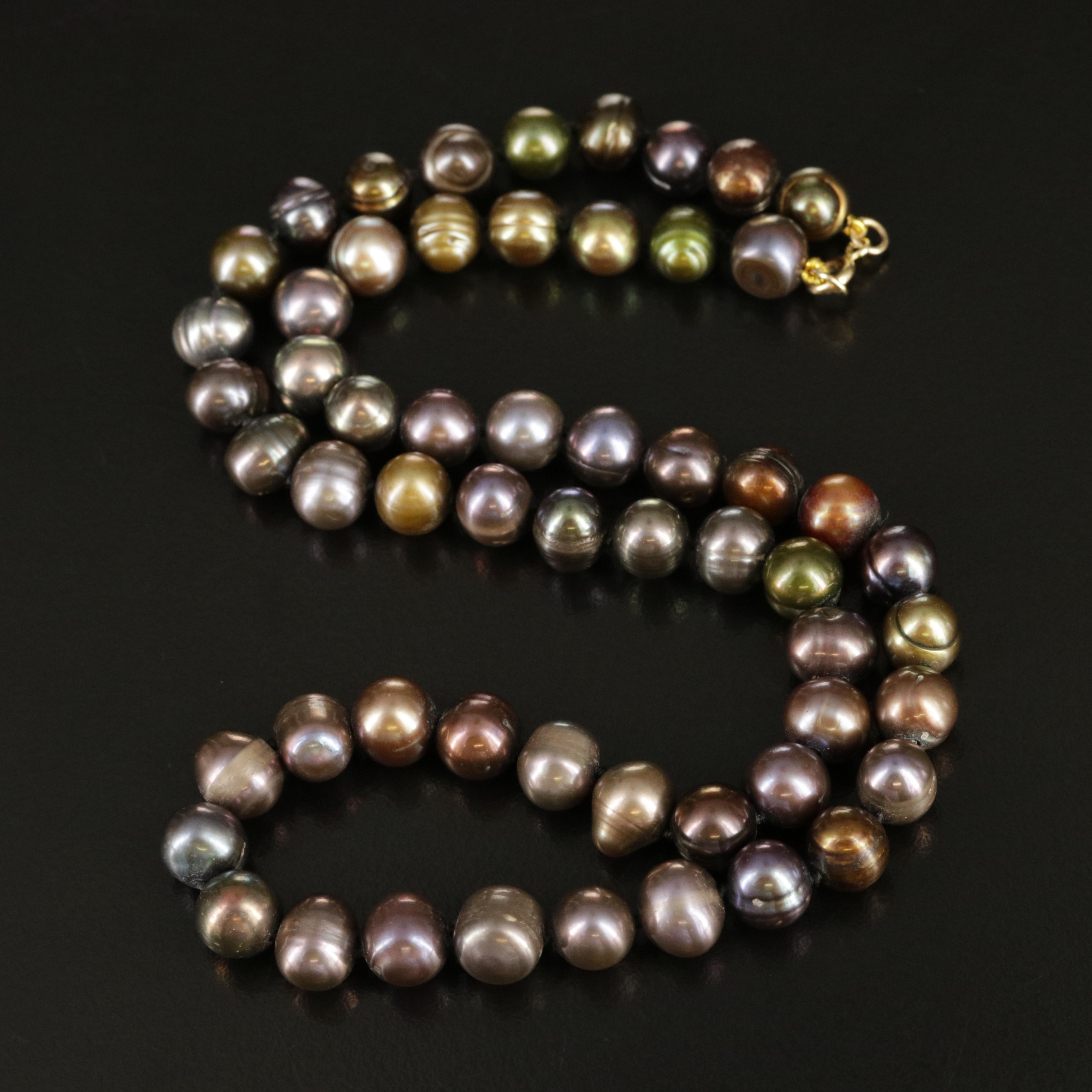 Semi-Baroque Pearl Necklace with 14K Clasp