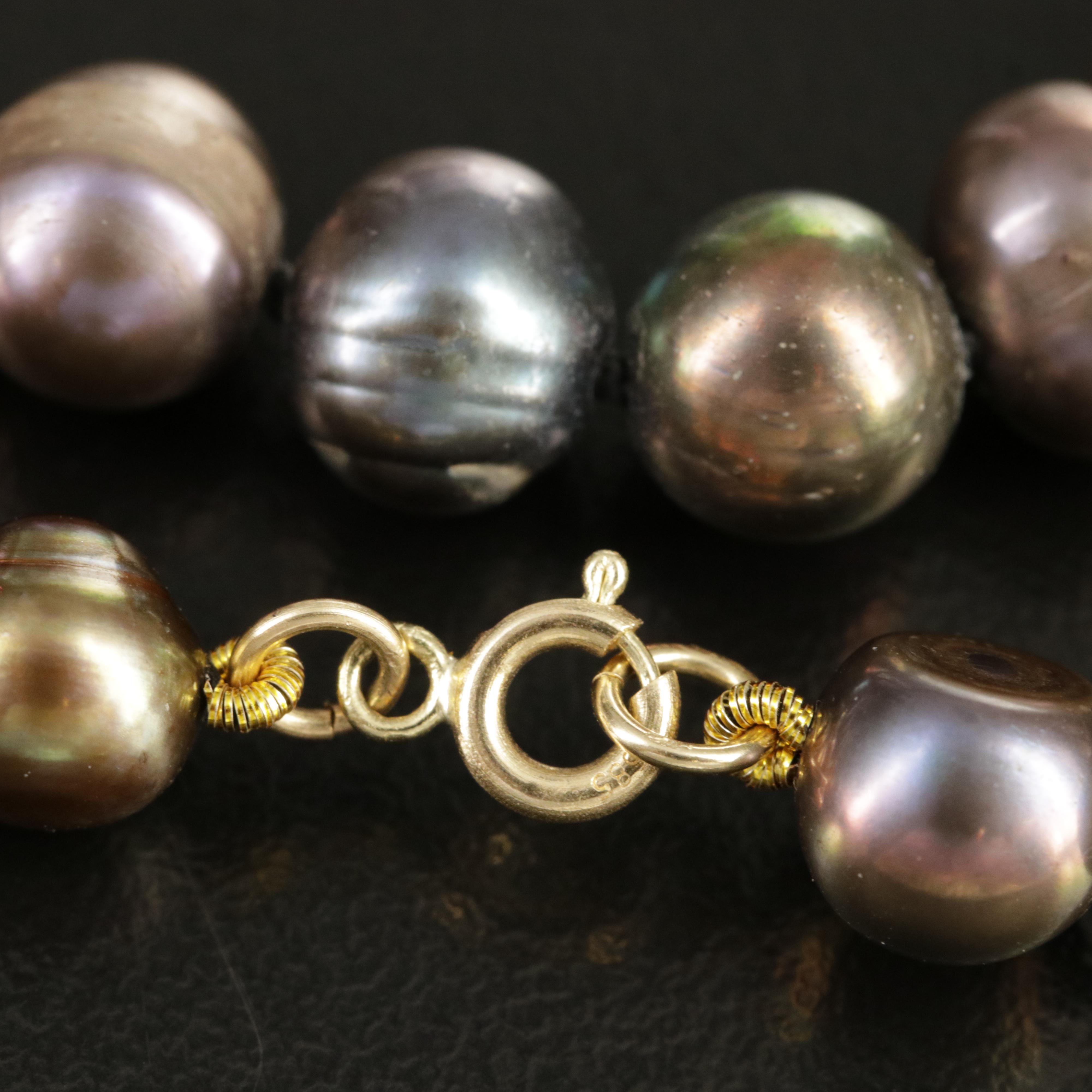 Semi-Baroque Pearl Necklace with 14K Clasp